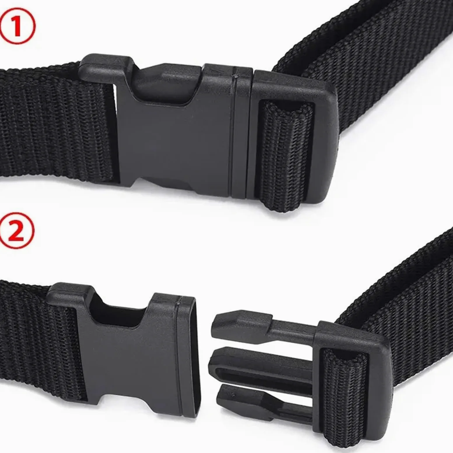 2 uds cinturón for hombre sin hebilla de plástico y Metal lona for nailon tejido for exteriores cinturones neutros