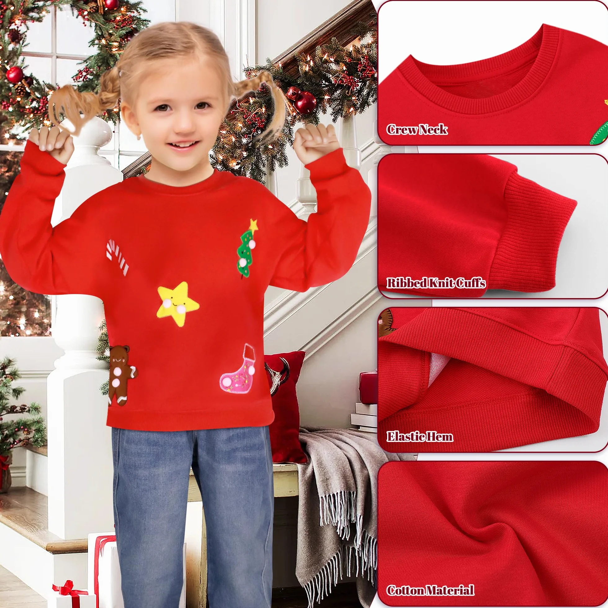 Sudadera Niña Algodón Manga Larga Cuello Redondo Caballo Conejito Dibujos 2-7 años