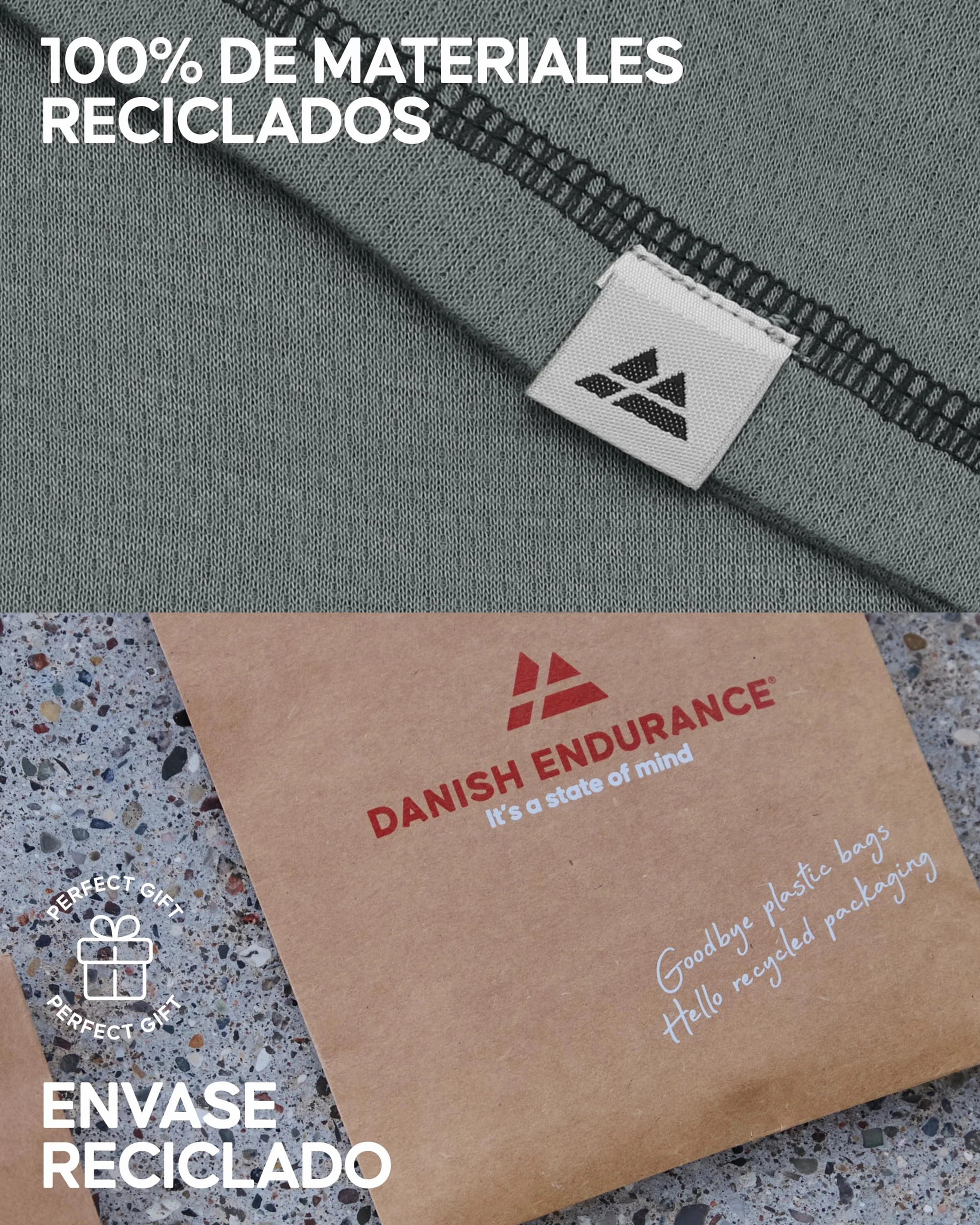 DANISH ENDURANCE Conjunto Térmico Unisex Camiseta y Pantalón Material Reciclado 2 Pack