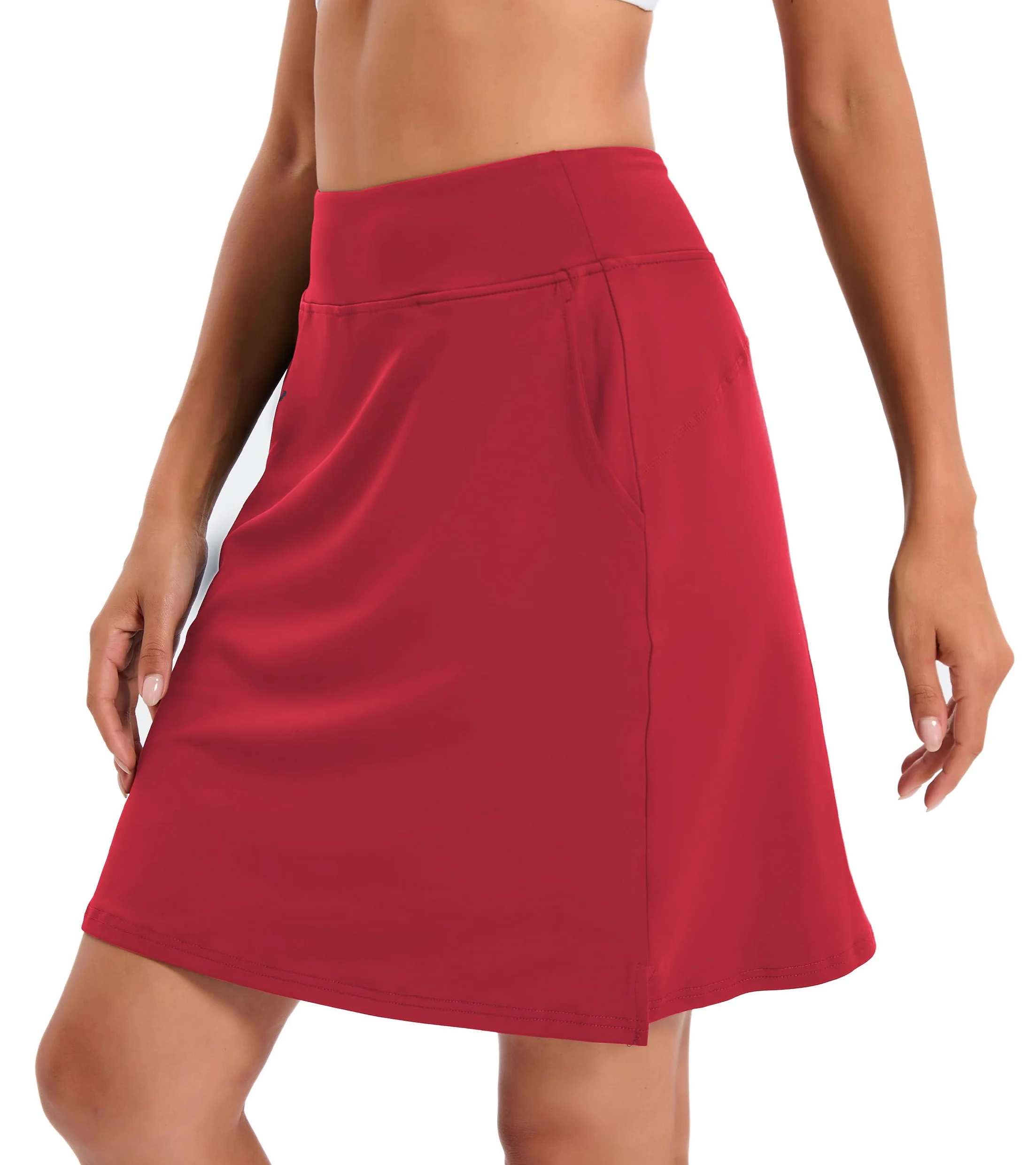Timuspo Ropa Deportiva Mujer Pantalones Longitud Rodilla Falda Tenis Cintura Alta con Pantalones Debajo Golf
