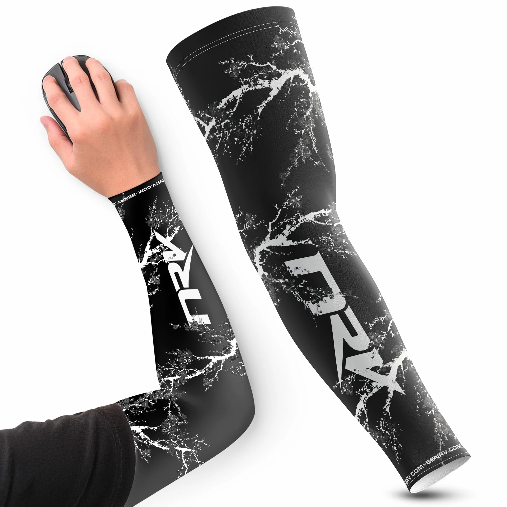 Brazalete Gaming eSport Dark Sakura Compresión Anti-Fricción Negro Violeta Talla S a 3XL