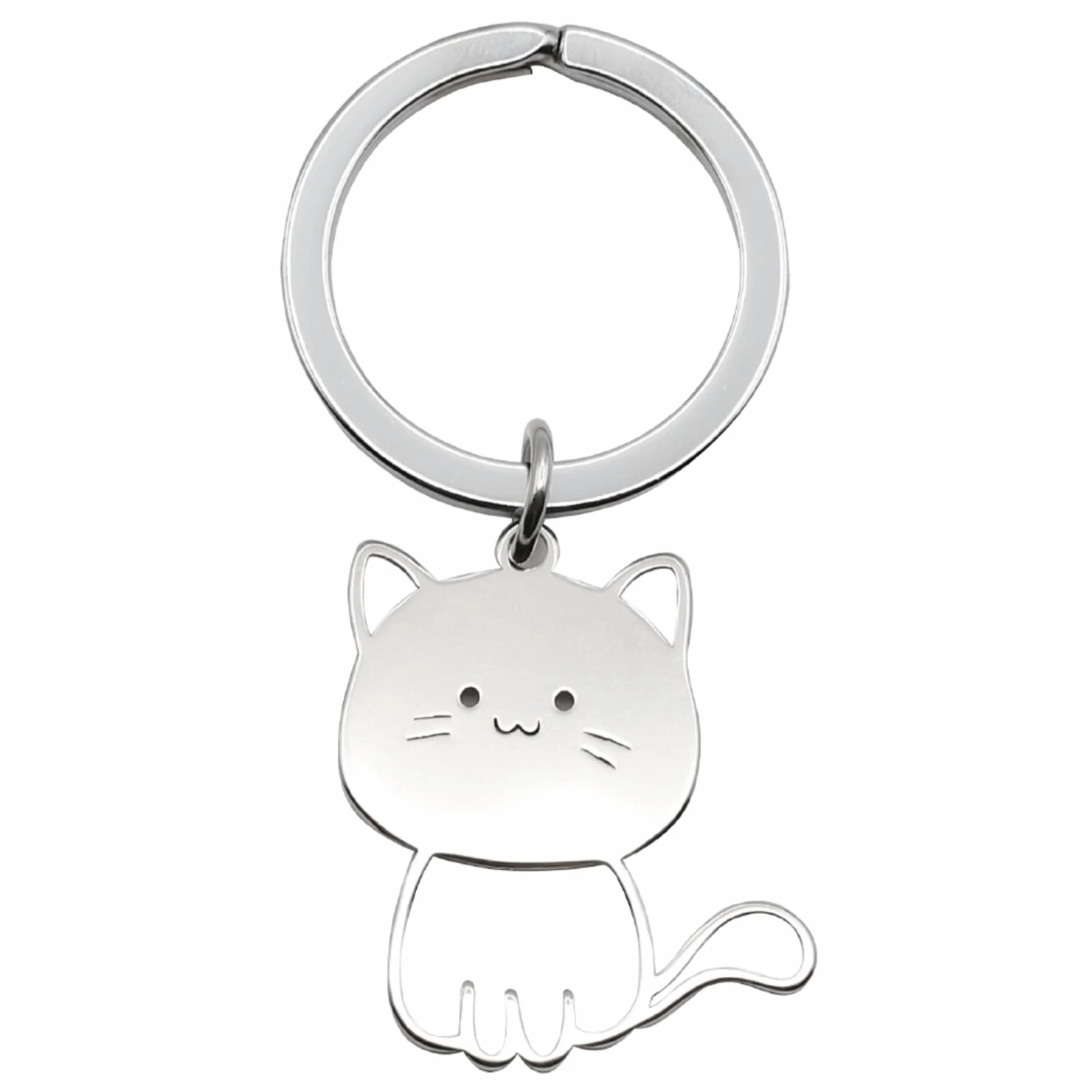 Llavero metálico gato 3 cm Acabado brillante