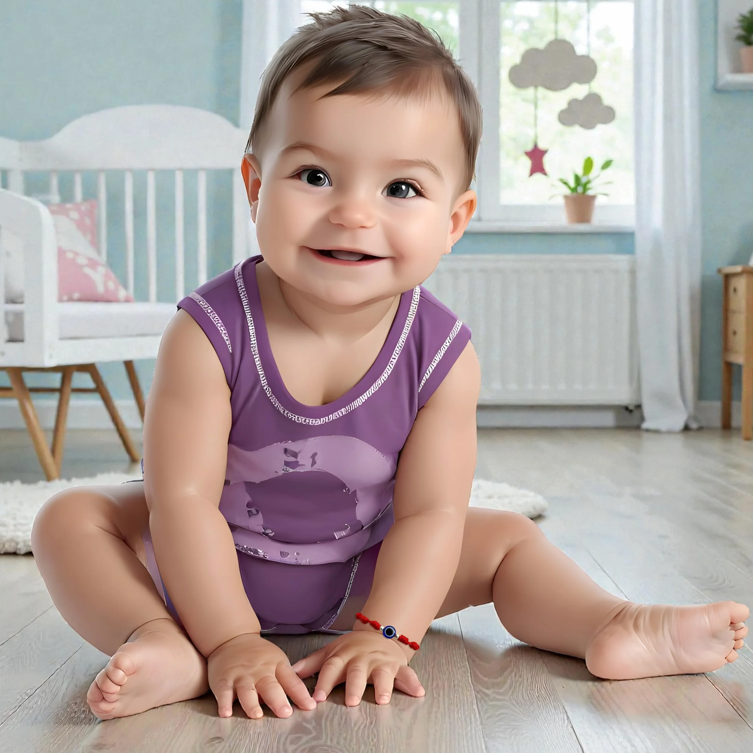 Pulsera de nudos ojo turco bebé roja contra mal de ojo amuleto buena suerte hilo rojo protección niños talla especial