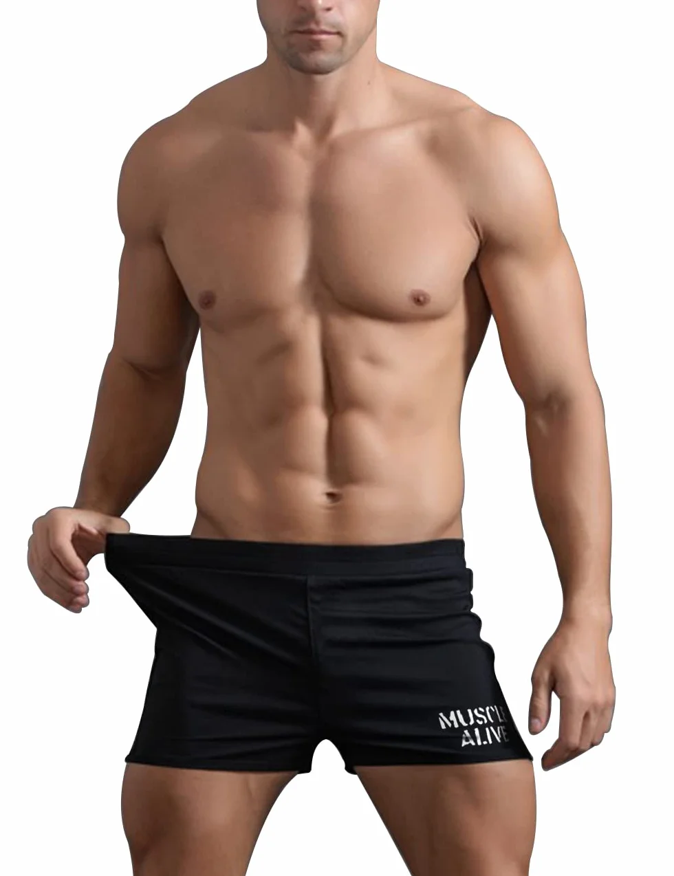 Muscle Alive Hombres Gimnasio Culturismo Pantalones Cortos Algodón