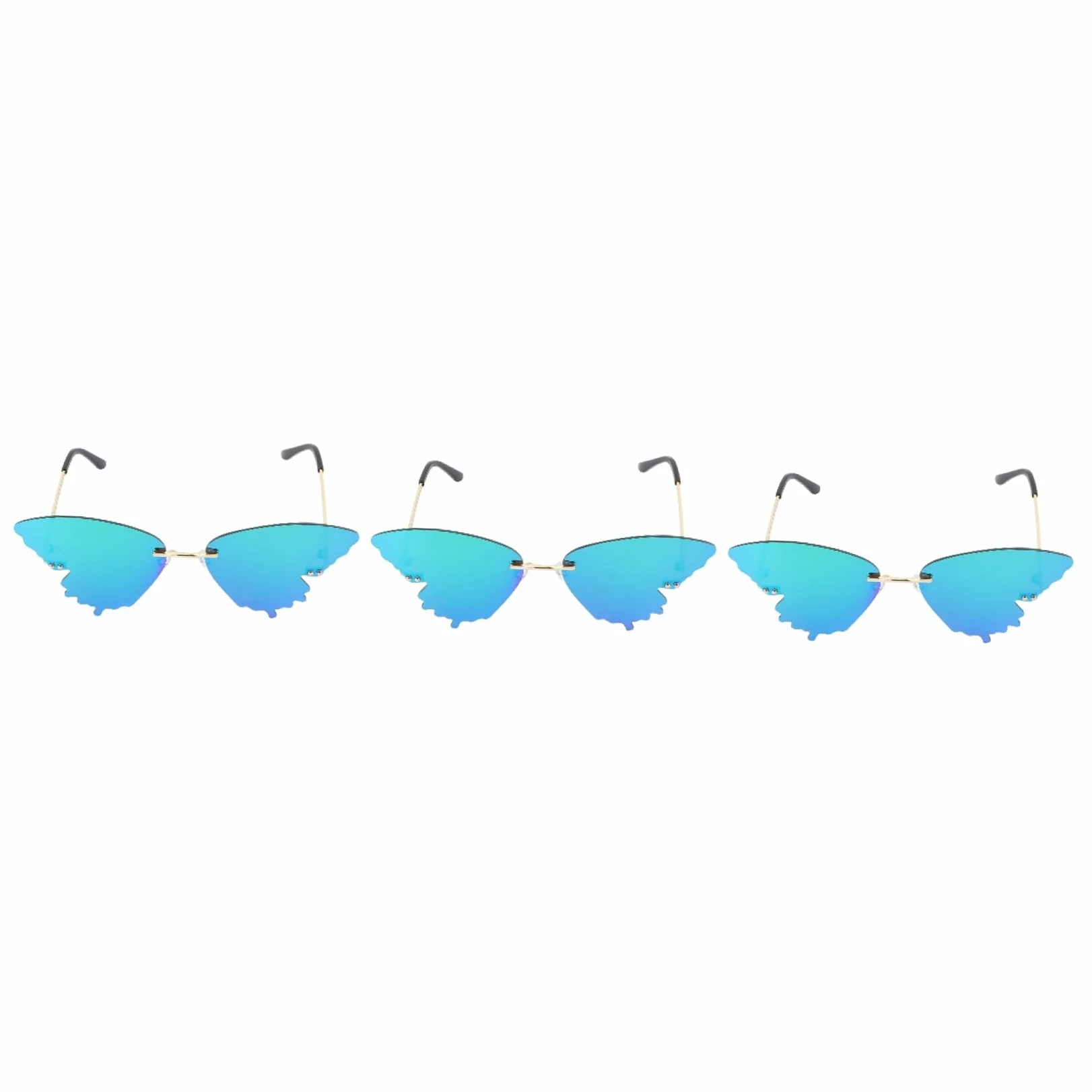 LIFKOME 3piezas Gafas De Sol Divertidas Para Niño Niña Patrón Encantador Para Actividades Al Aire Color Verde