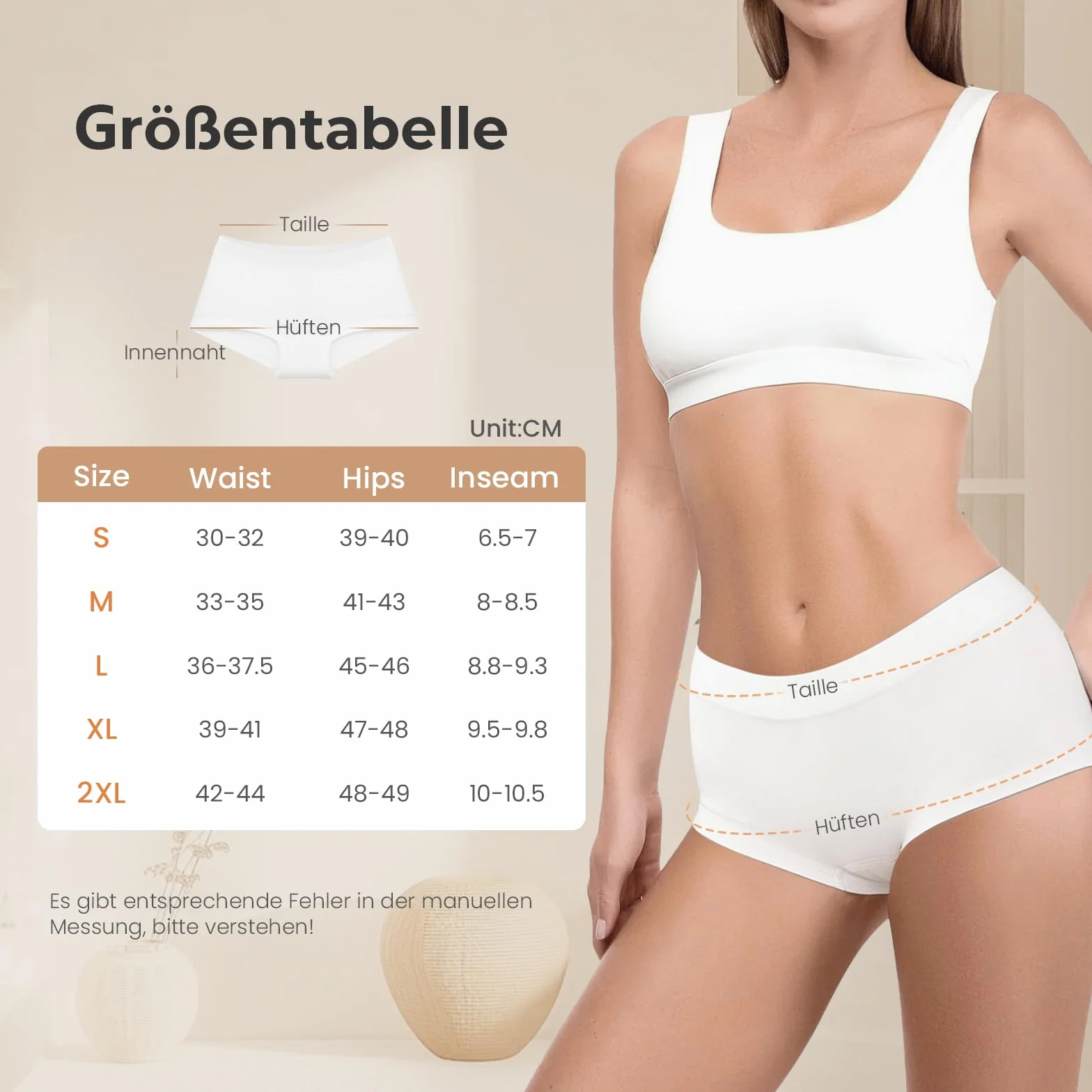 Pack de 6 Boxer Mujer Algodón Ropa Interior Boxers Short Corto Elástico