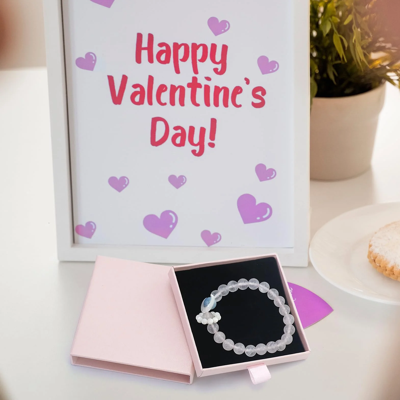 Caja de Regalo para Joyería Rosa con Bolsa de Terciopelo, Organizador de Collares, Pendientes y Anillos