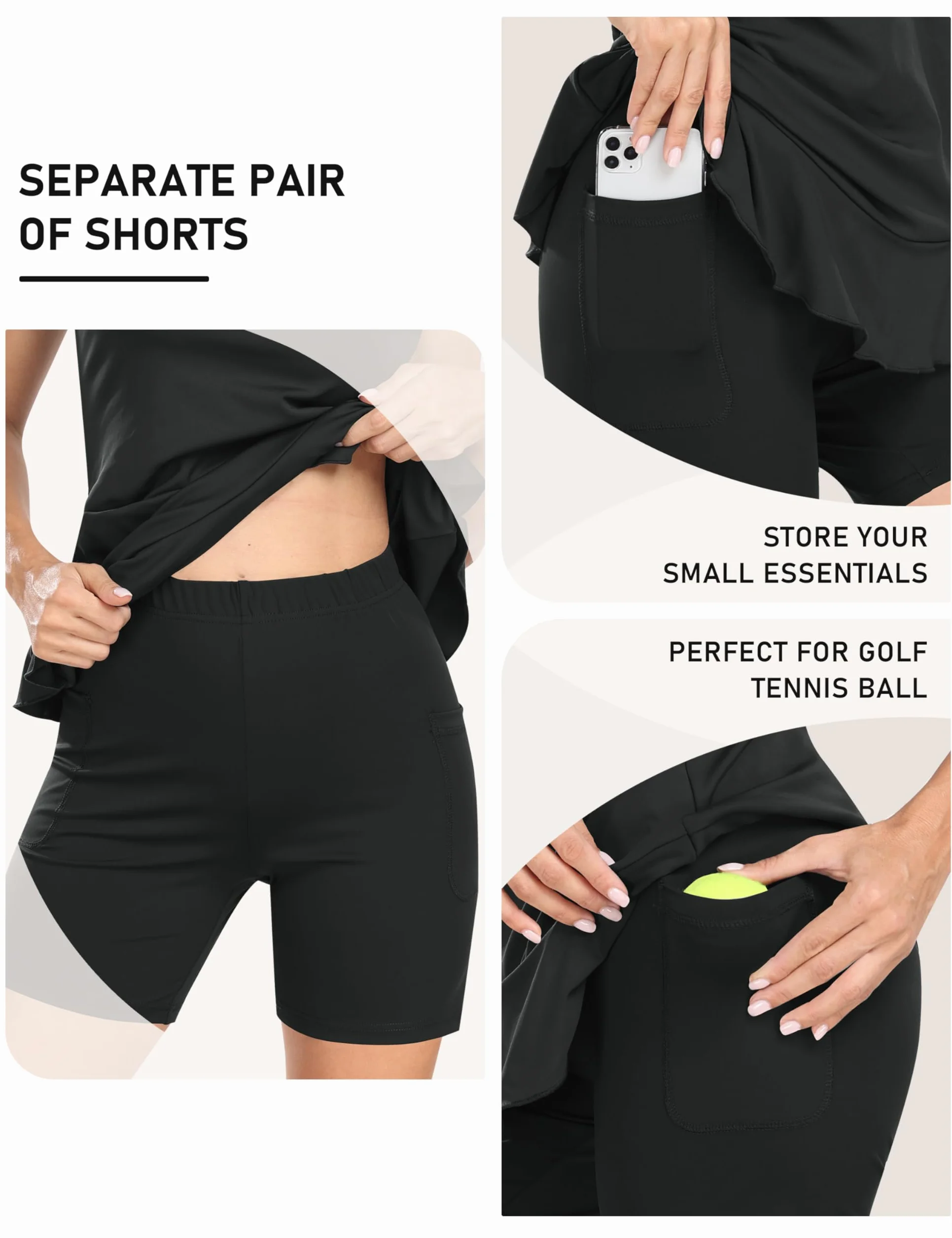 MoFiz Vestido Golf Tennis Mujer Sin Mangas Deportivo con Pantalones Cortos