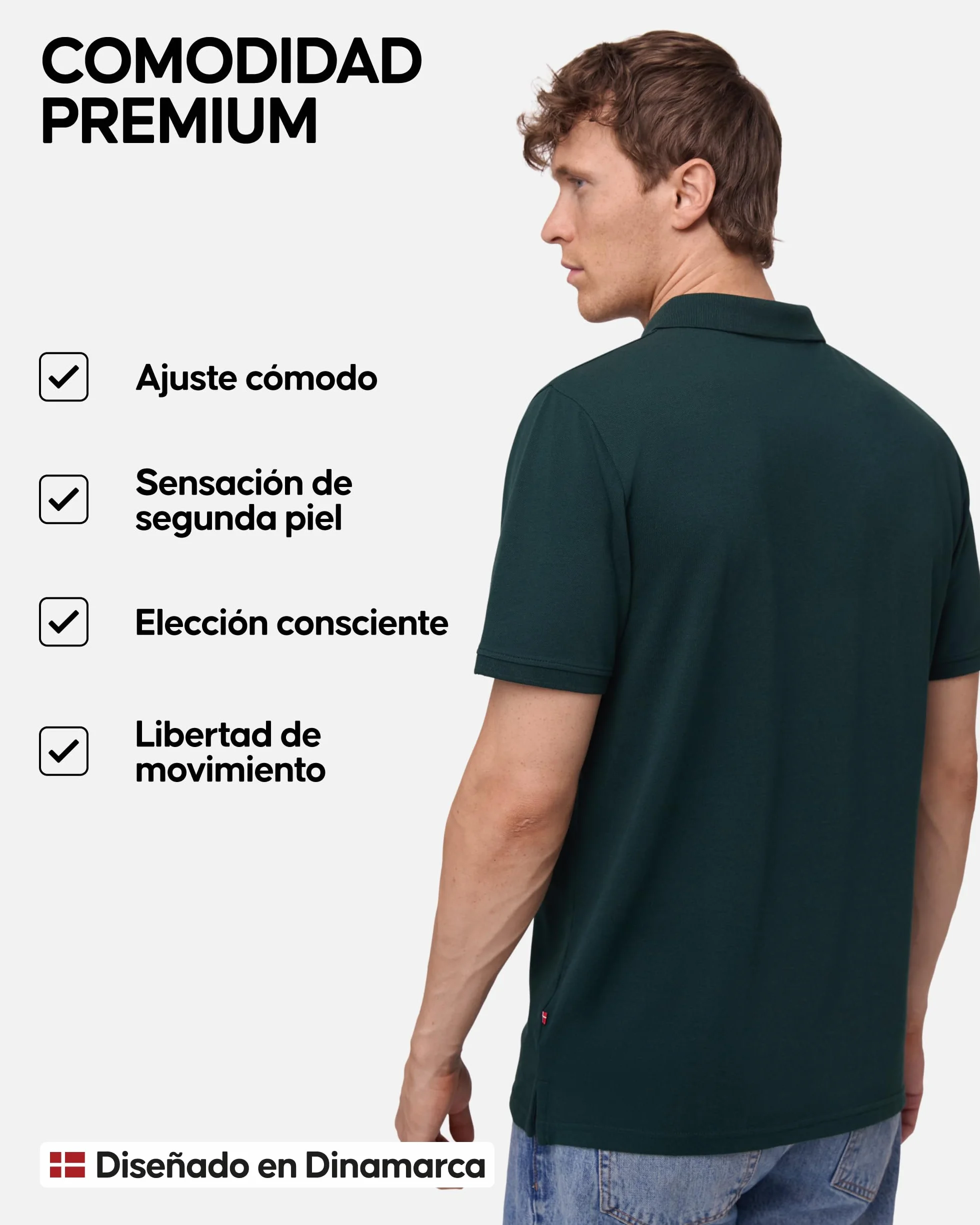DANISH ENDURANCE Polo Hombre Manga Corta Algodón Orgánico Camiseta Vestir Suave 2 Pack