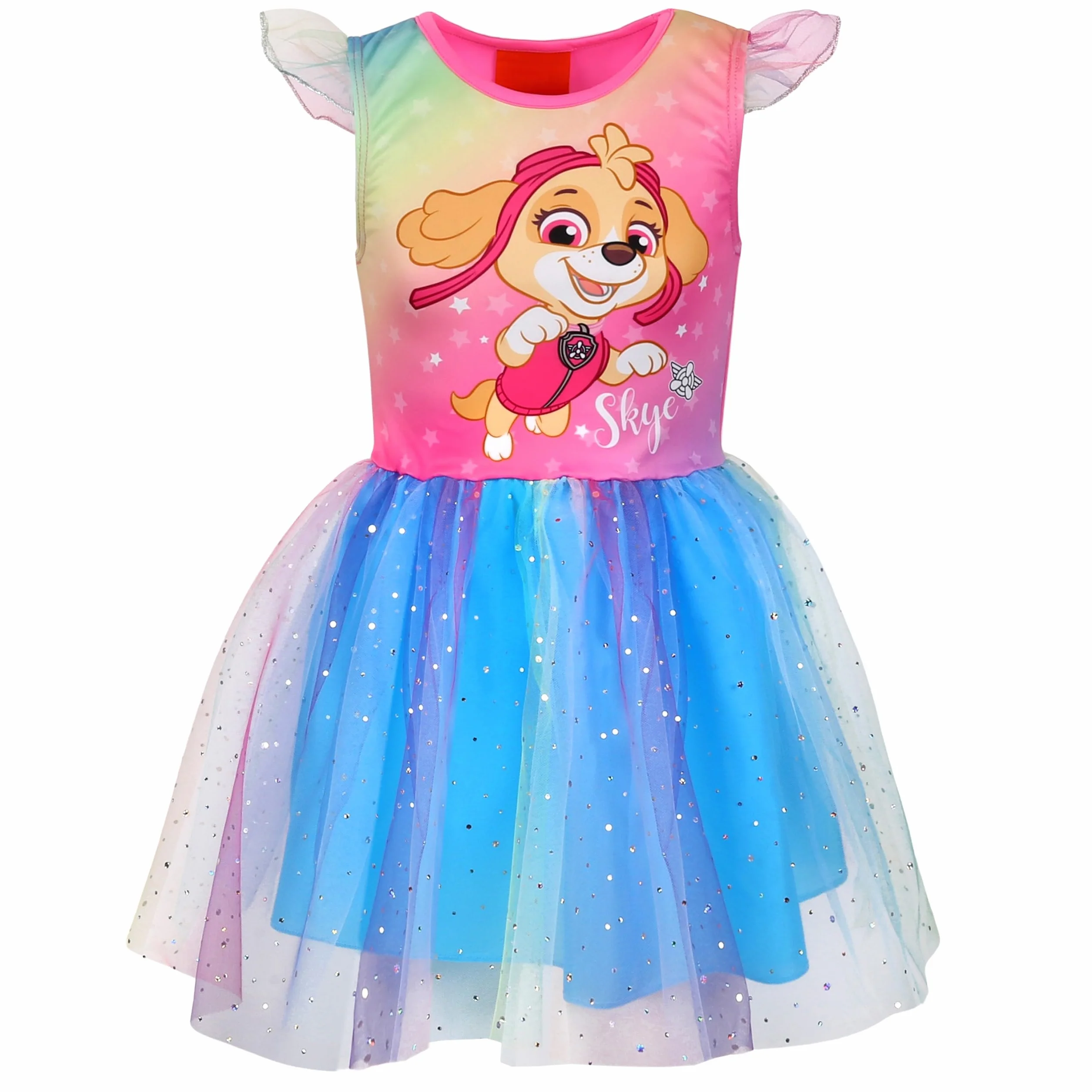 Paw Patrol Skye vestido de manga corta de tul para niña