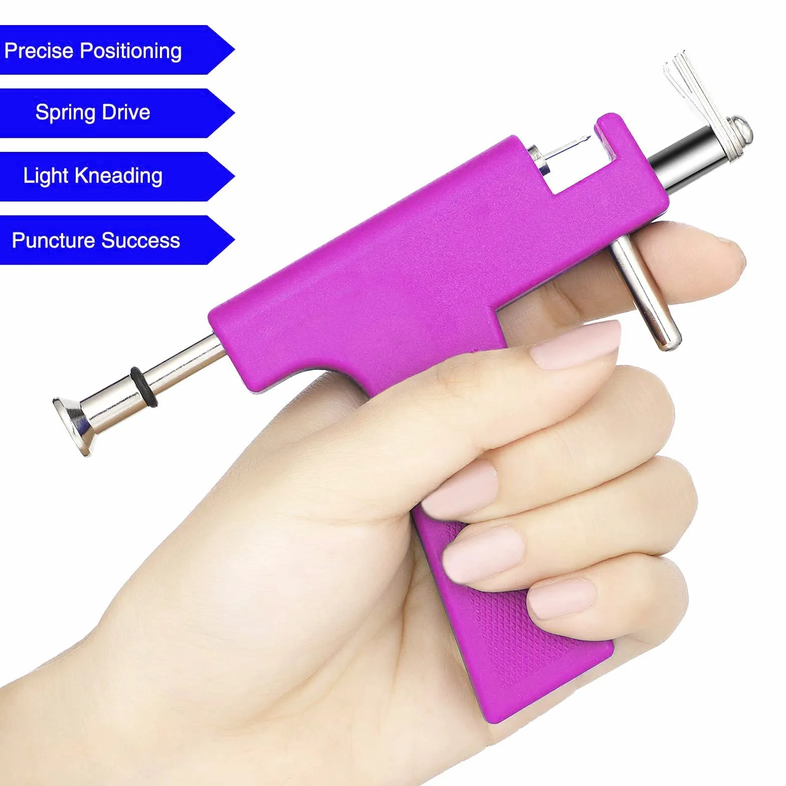 Longbeauty Juego de 224 pistolas perforadoras de acero inoxidable para piercing de oreja