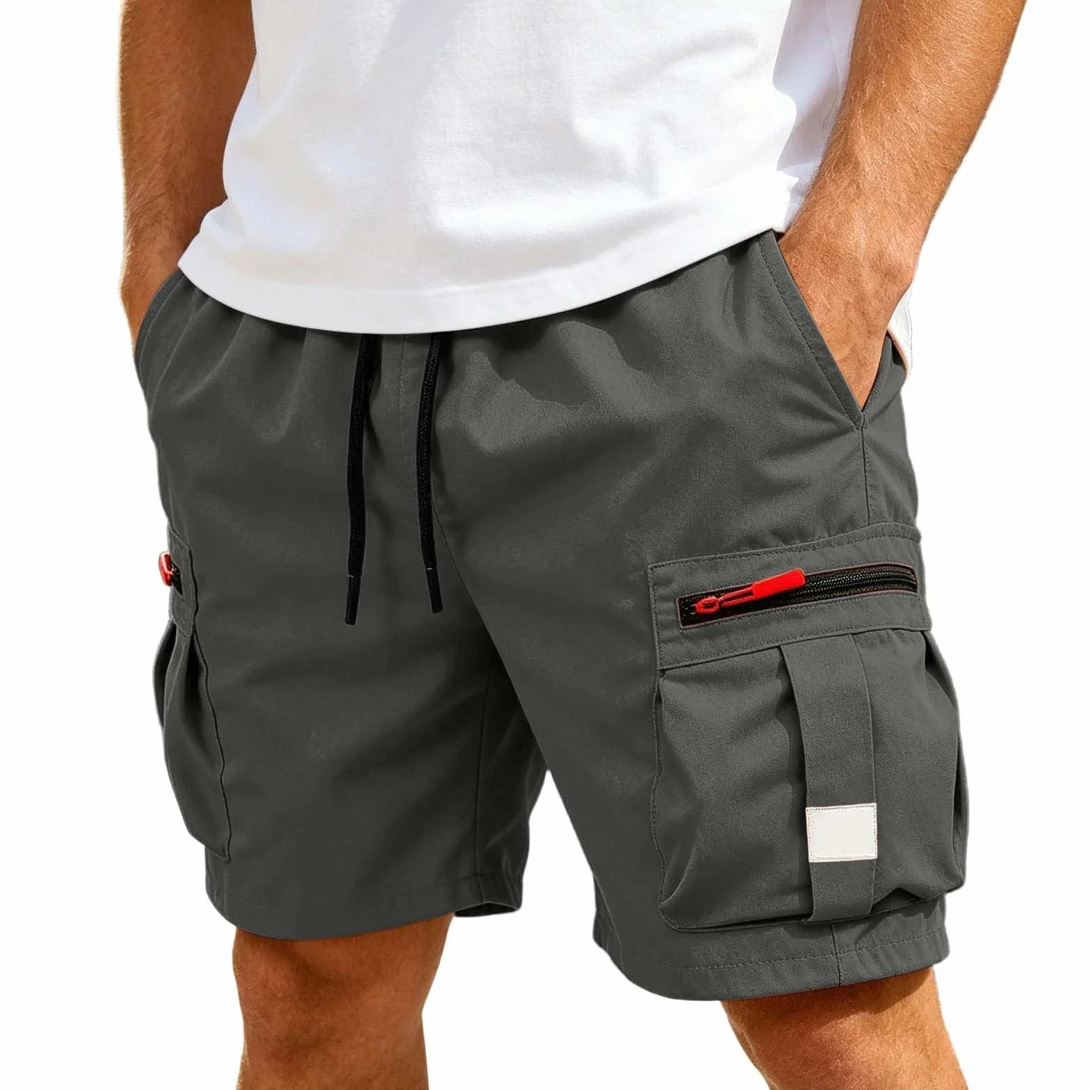 Pantalones Cortos Cargo Hombre Elástico Múltiples Bolsillos S-3XL