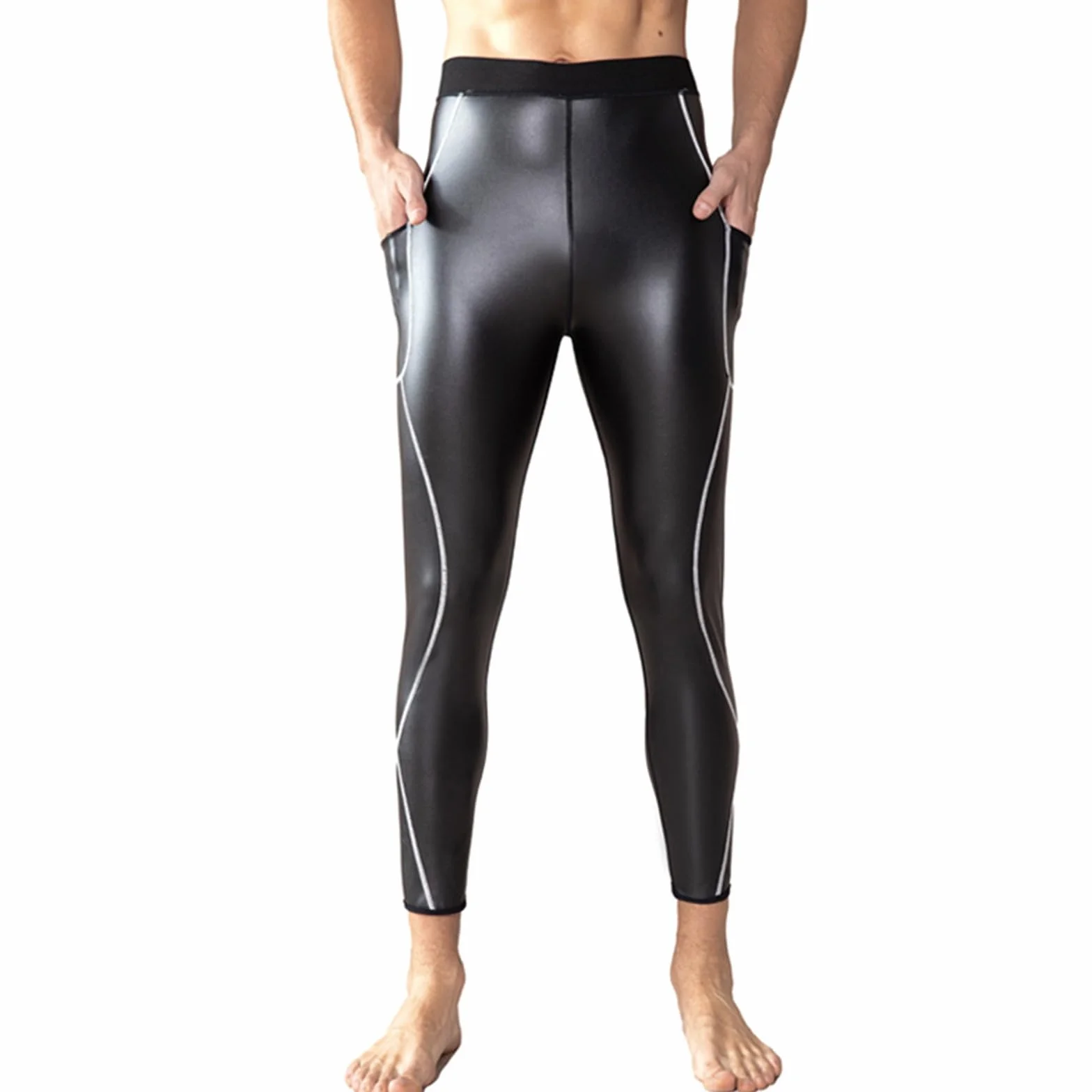 Leggings de compresión para hombre Base Layer brillante Running Fitness 2026