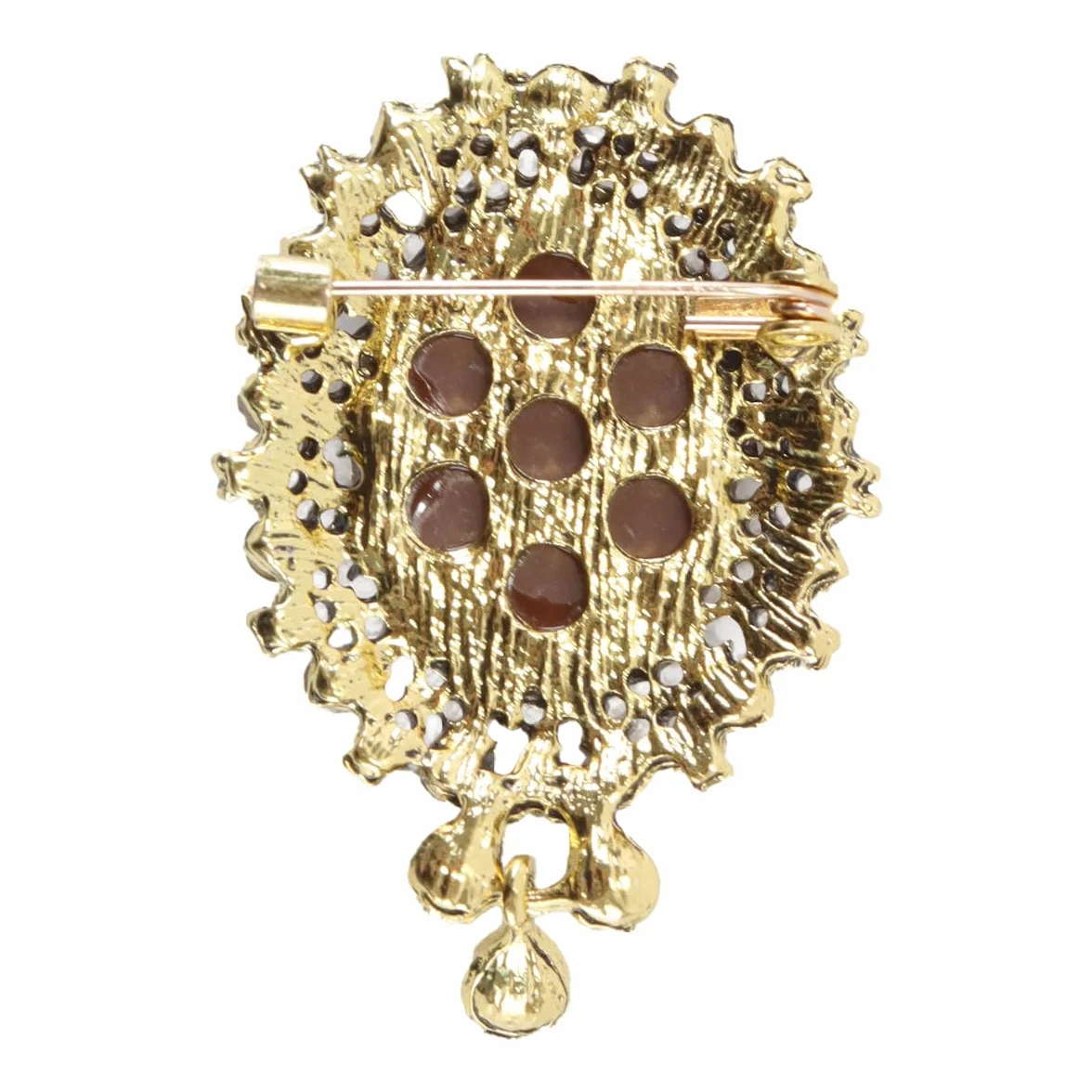 Broche colgante victoriano vintage camafeo metal 3,5 x 5 cm