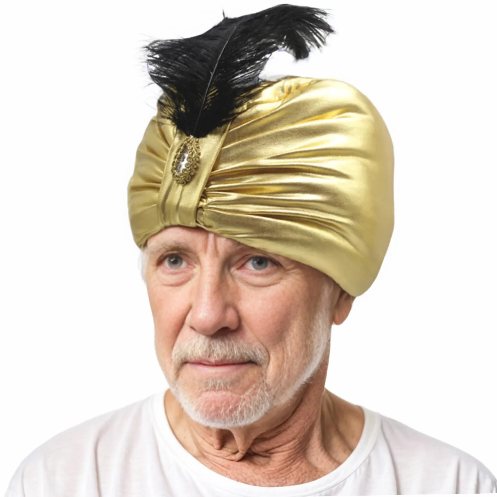 Turbante para Hombres y Mujeres, Envoltura de la Cabeza de satén Plisado del sultán Indio, Envoltura de la Cabeza del Turbante para Mujeres y Turbante para el Disfraces y la Fiesta.