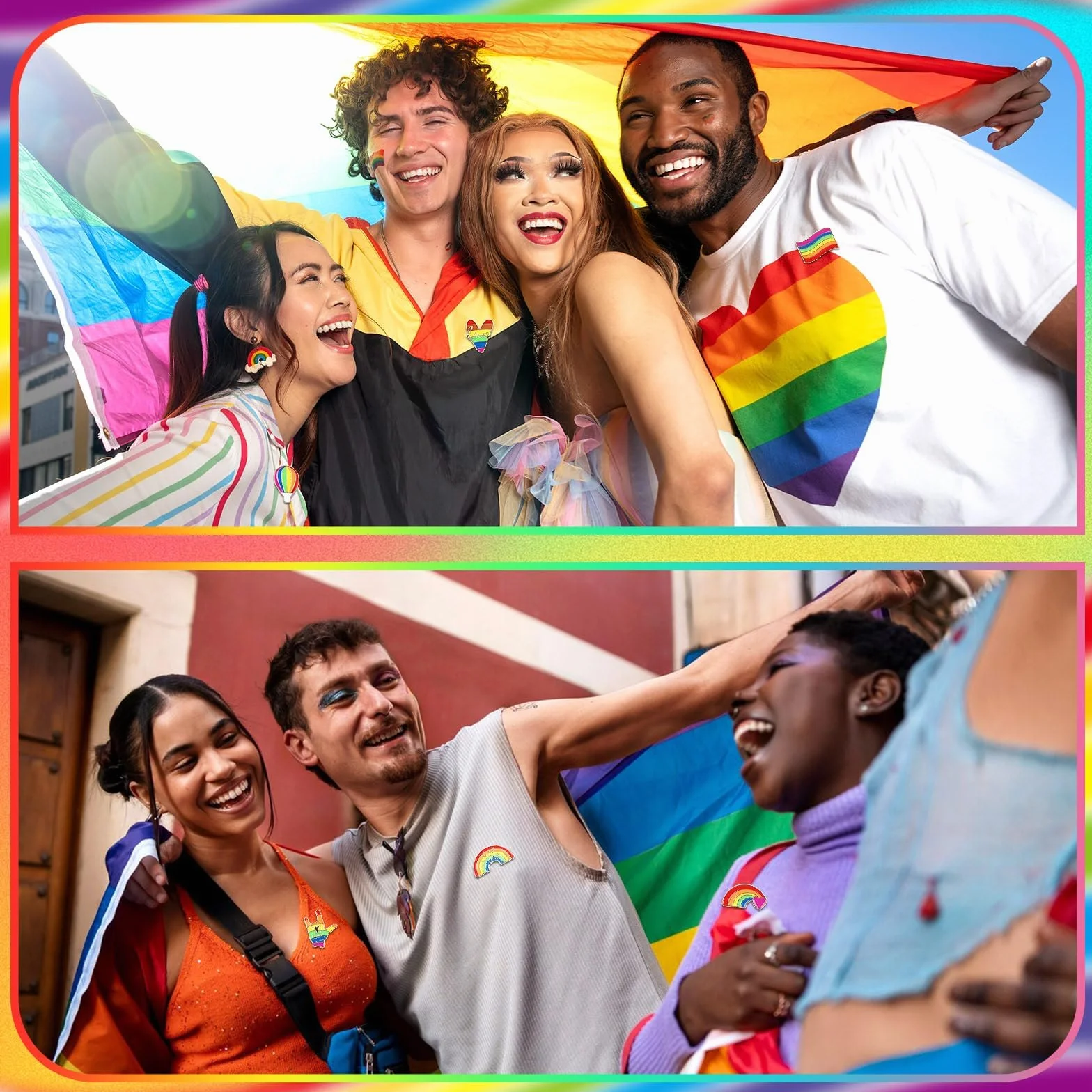 SANNIX 60 insignias esmaltadas LGBT diseño bandera corazón orgullo gay para ropa bolsos sombreros 20 estilos