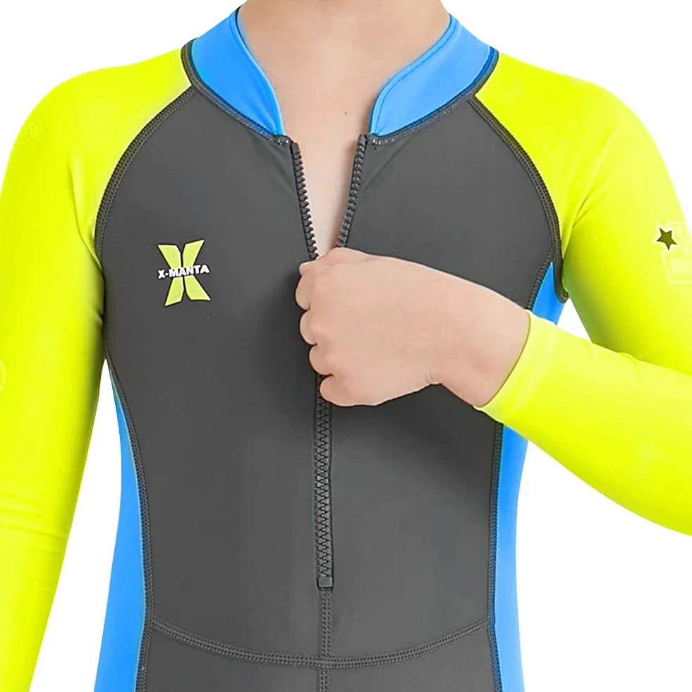 Traje de Buceo Neopreno Cálido Manga Larga UV UPF 50+ Protección Solar Secado Rápido para Niños