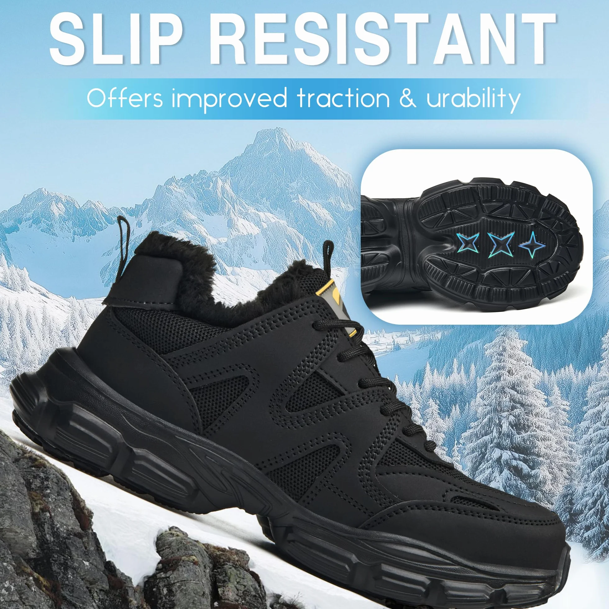 KOIFISH Zapatos de Seguridad Mujer Impermeable Punta de Acero Antideslizantes Forro Térmico