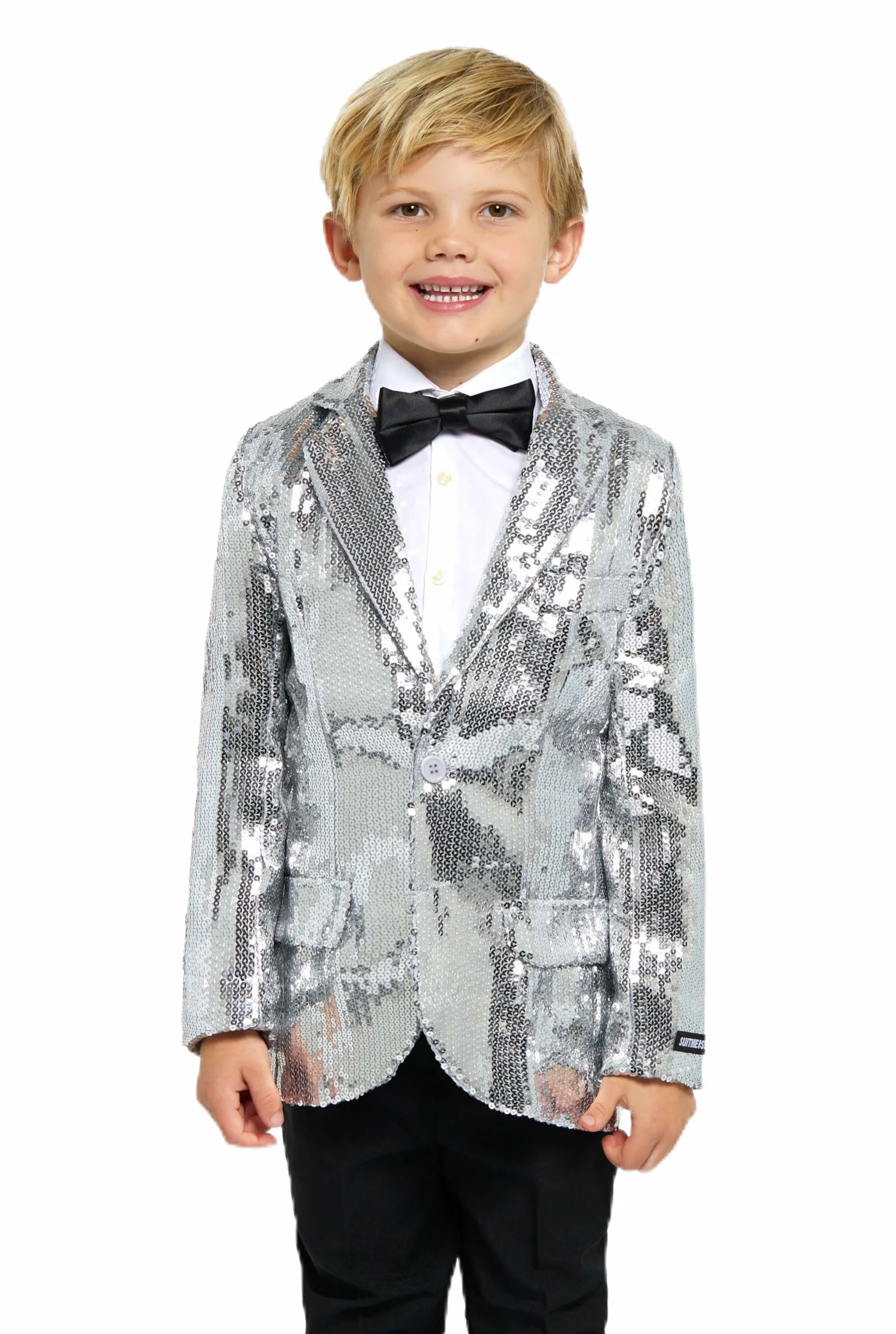 Suitmeister Blazer de lentejuelas para niños chaqueta de fiesta brillante ajuste delgado