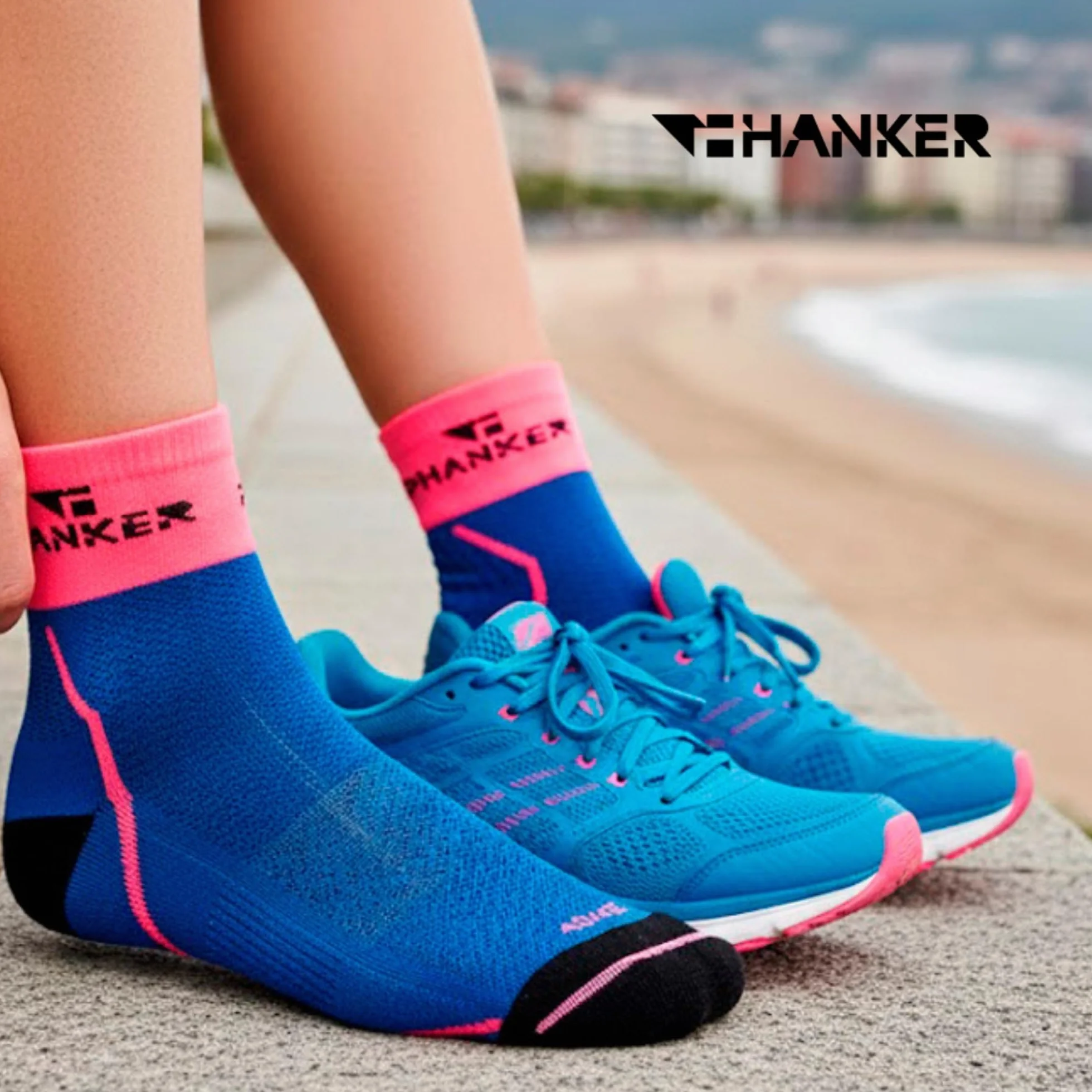 HANKER Calcetines Trail Running Hombre Mujer Sin Costuras Transpirables Antirozaduras Compresión
