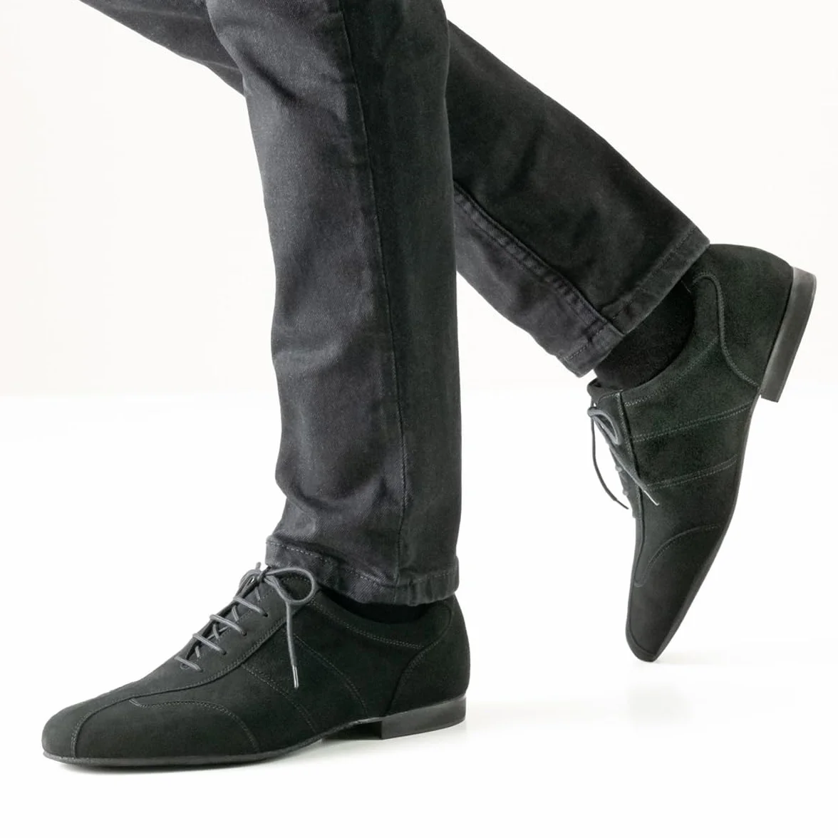 Werner Kern Hombres Zapatos de Baile 28045 Ante Negro 1.5 cm Micro-Heel