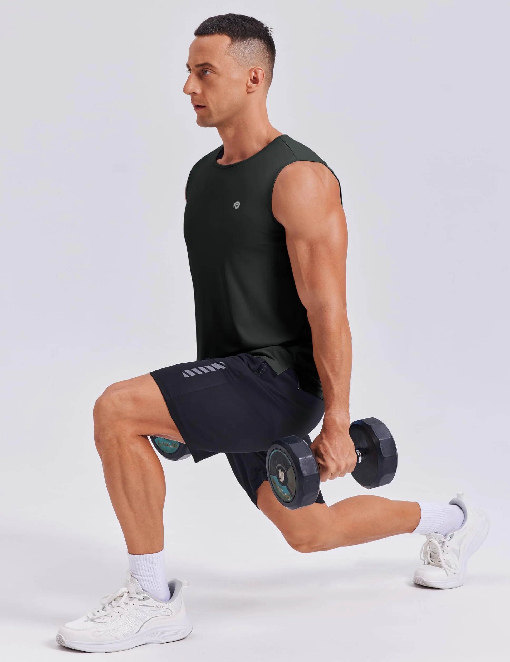 PINSPARK Camiseta Sin Mangas Hombre UPF 50+ Secado Rápido Gimnasio Deportes Running
