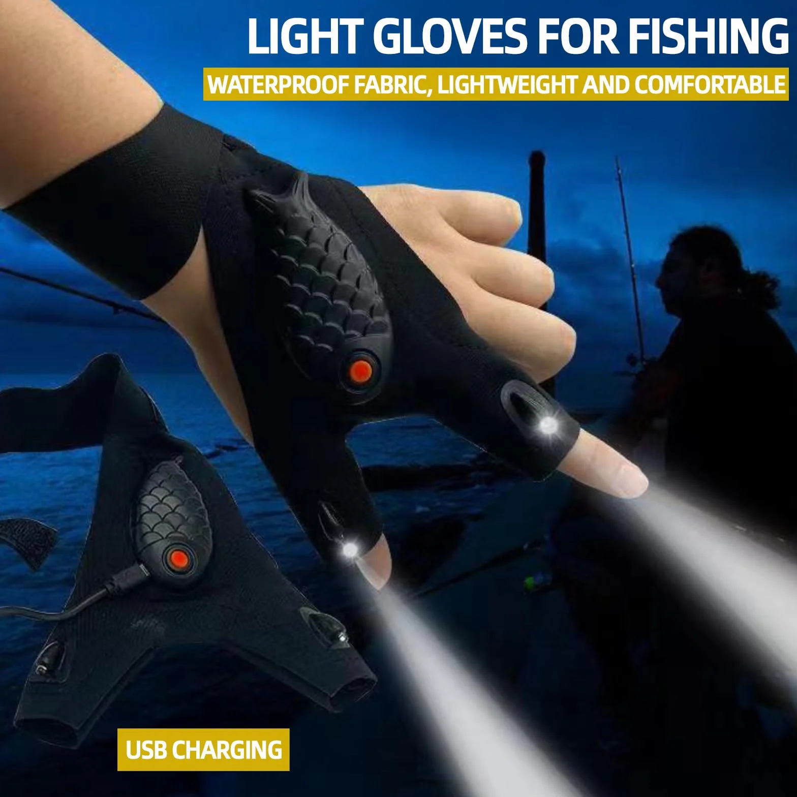 Zynxel Guantes con Luz LED Regalos Originales para Hombres Mujer