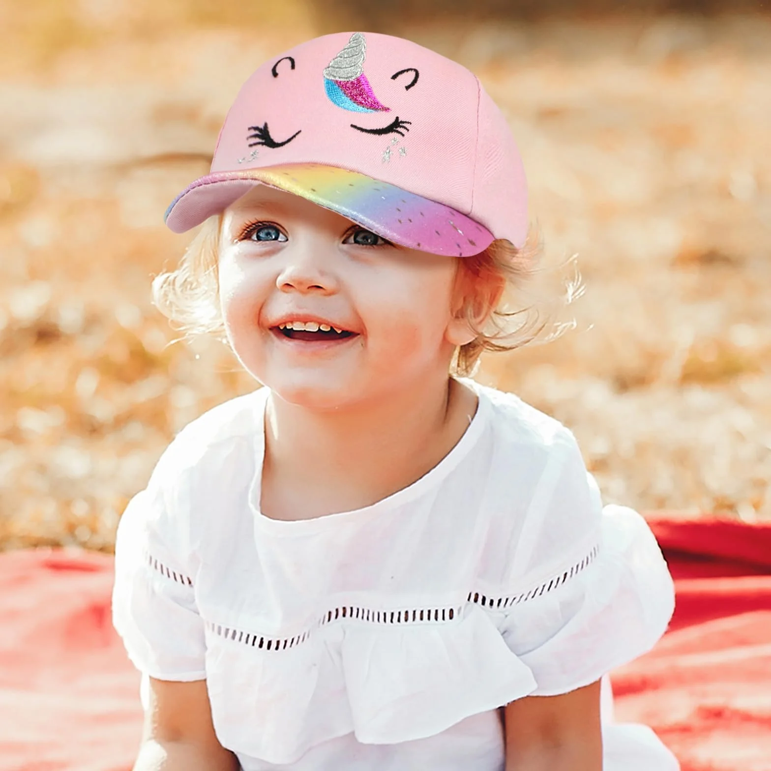 Gorra de Béisbol Unicornio para Niñas con Gafas de Sol Polarizadas Ajustable