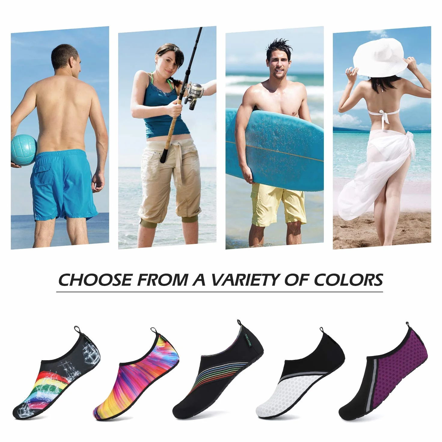 SAGUARO Zapatos de Agua Hombre Mujer Escarpines Secado Rápido Calcetines Natación Calzado Surf Acuáticos Deporte