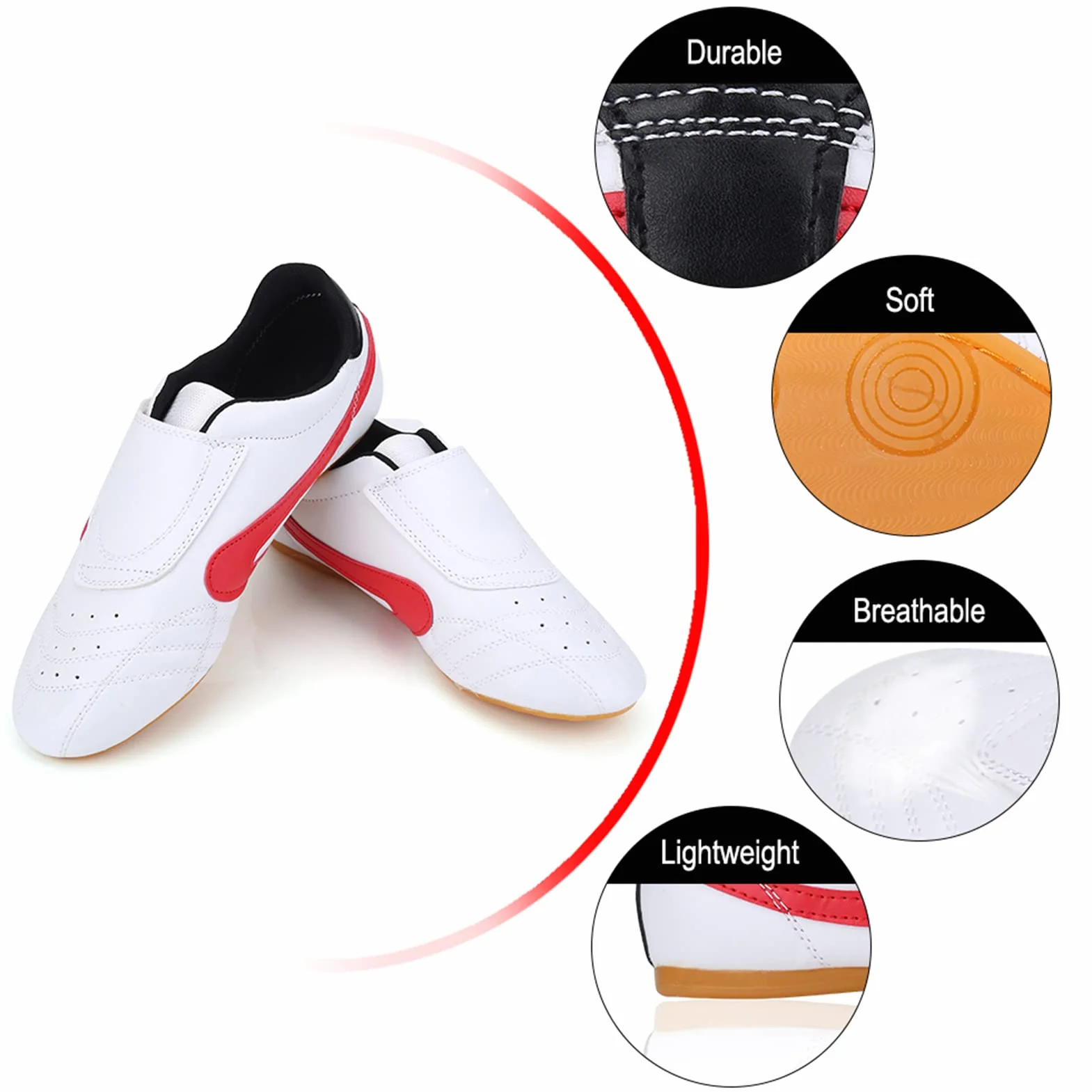 Zapatos de Taekwondo Transpirables Calzado Ligero para Gimnasio Entrenamiento Competición Boxeo Kung fu Tai chi Talla 35