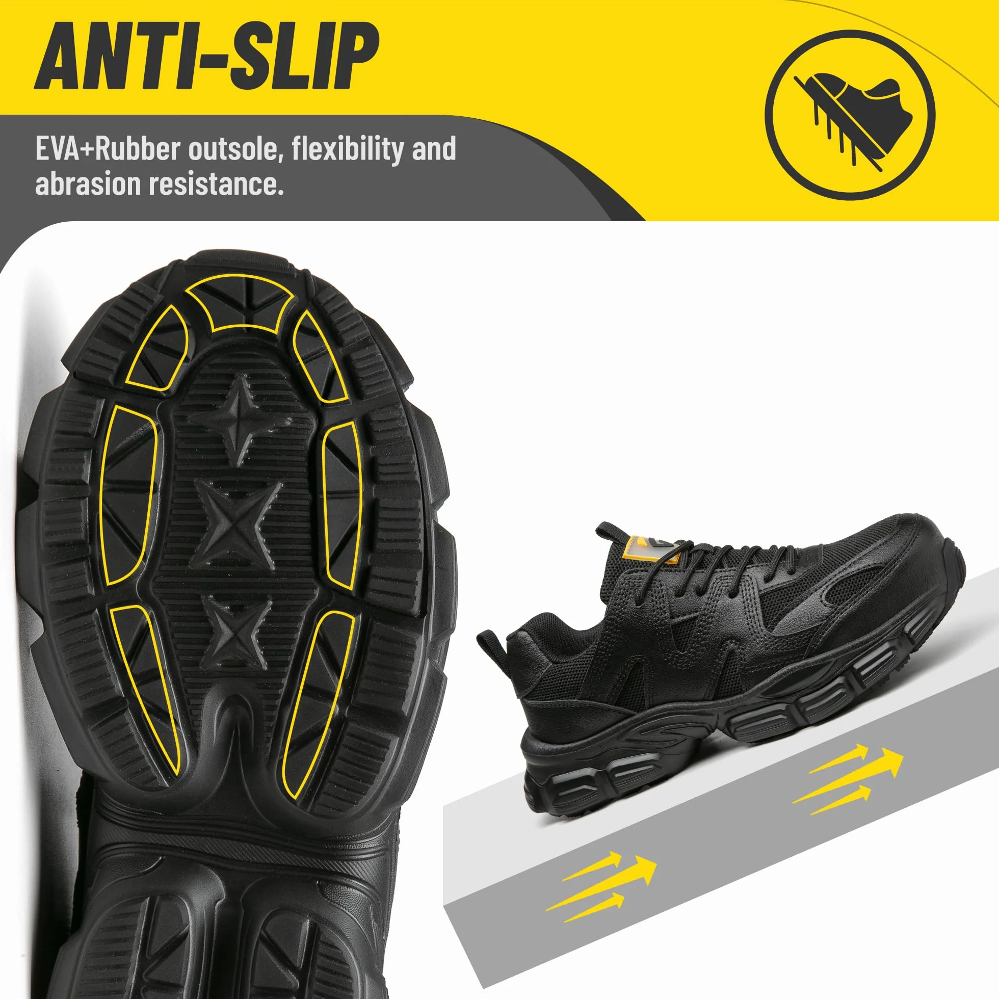 KOIFISH Zapatos de Seguridad Mujer Punta de Acero Antideslizantes Ligeros