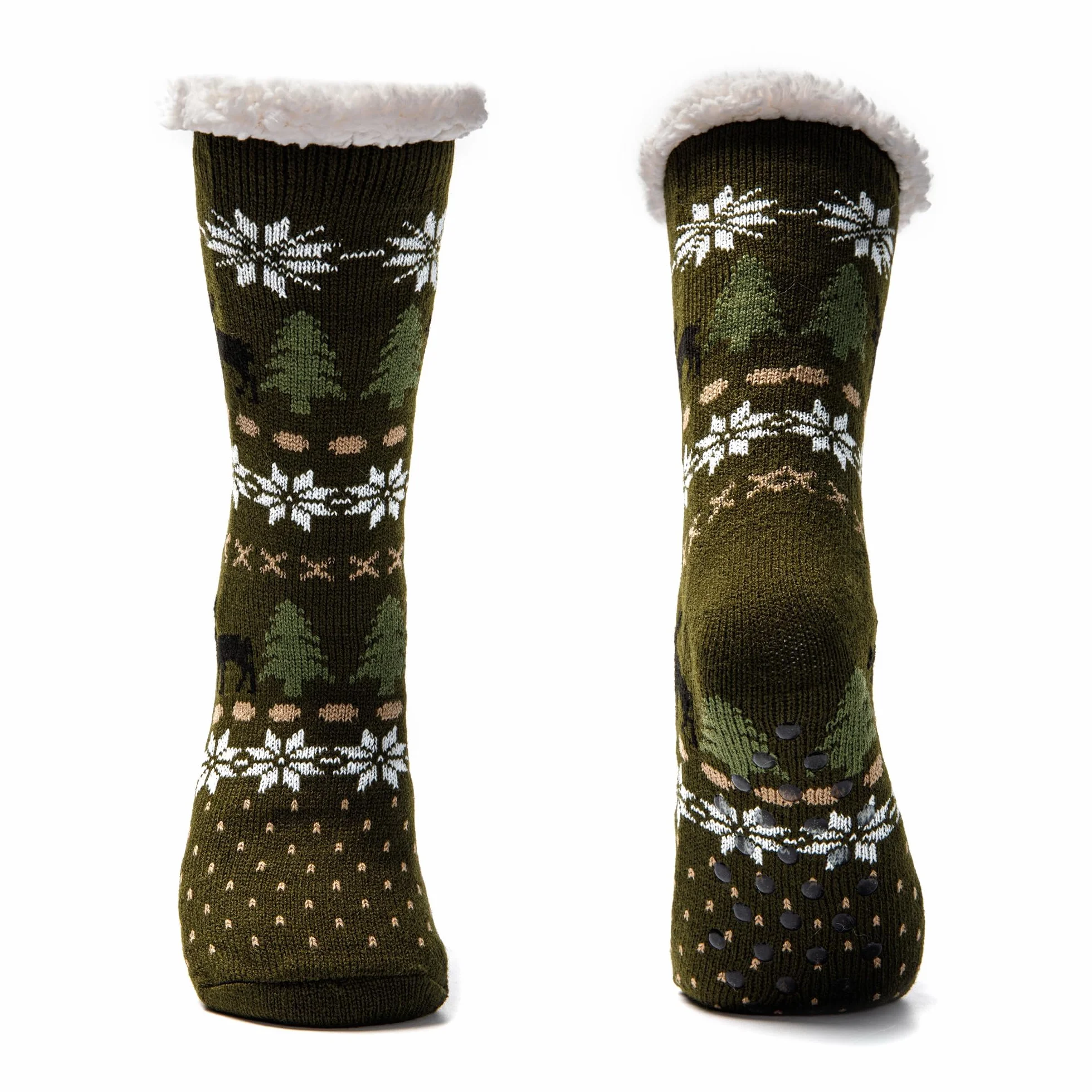 JOMIX Calcetines Antideslizantes para Hombre Invierno Cálidos Navidad Tamaño 39-46