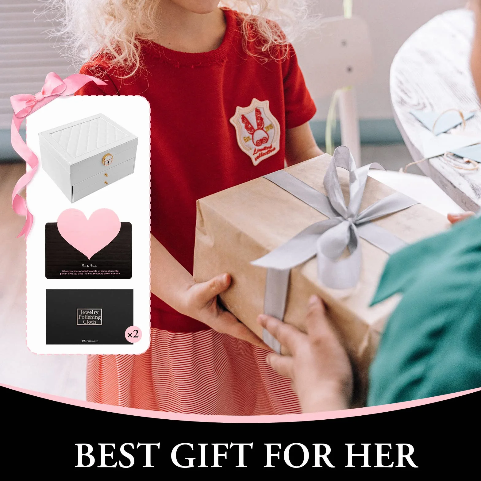 Joyero de 3 Niveles Organizador de Joyas Cuero PU Grande para Viaje Mujer Niña Blanco