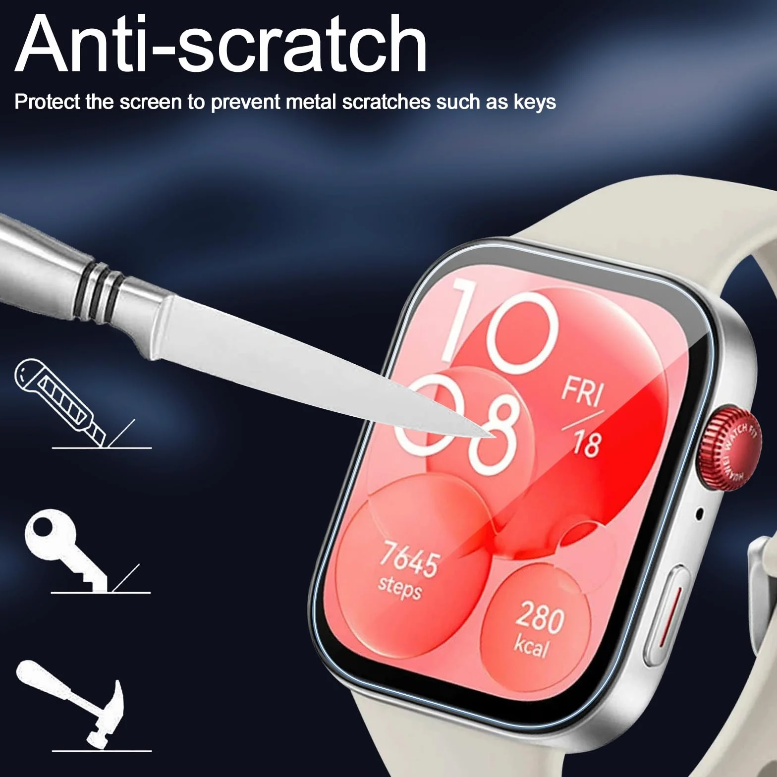 Protector de Pantalla para Huawei Watch Fit 3, Película de TPU Suave HD Transparente, 4 Pack