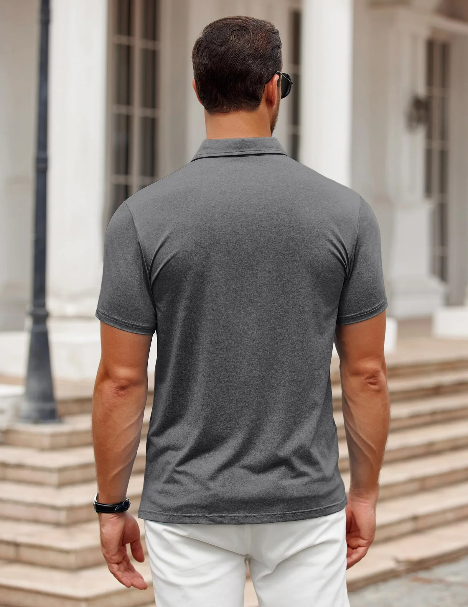 COOFANDY Polo de manga corta para hombre, transpirable, de secado rápido, camiseta técnica deportiva básica