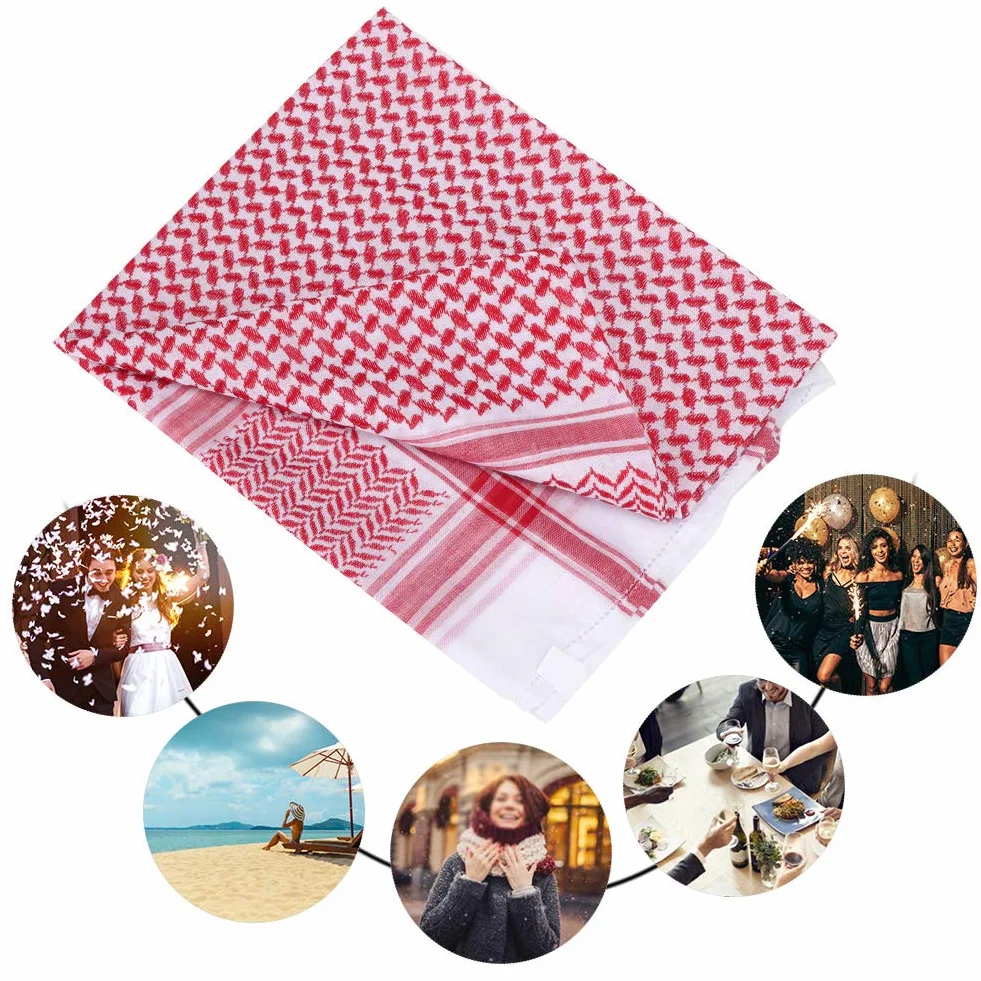 Hztyyier Hijab árabe poliéster turbante musulmán keffiyeh para hombres adultos orar pañuelo en la cabeza
