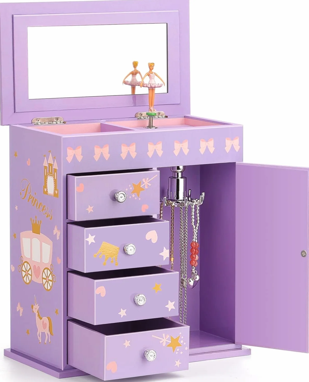 Caja de Joyas para Niñas con Música de Princesa y Sirena, Regalo de Cumpleaños 3-12 Años