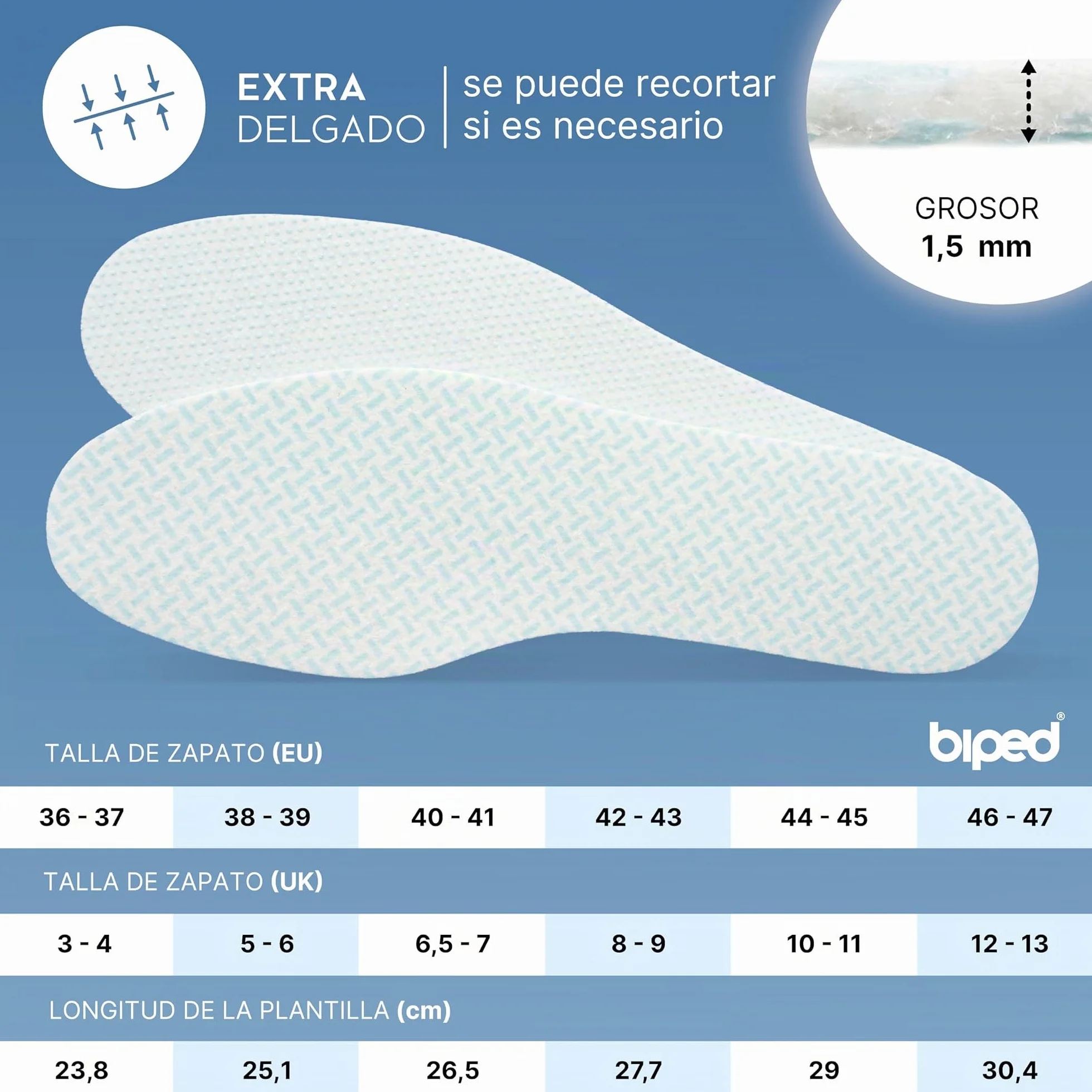 Biped Fresh Clean Breeze Plantillas Refrescantes 8 Pares Extrafinas Contra Mal Olor