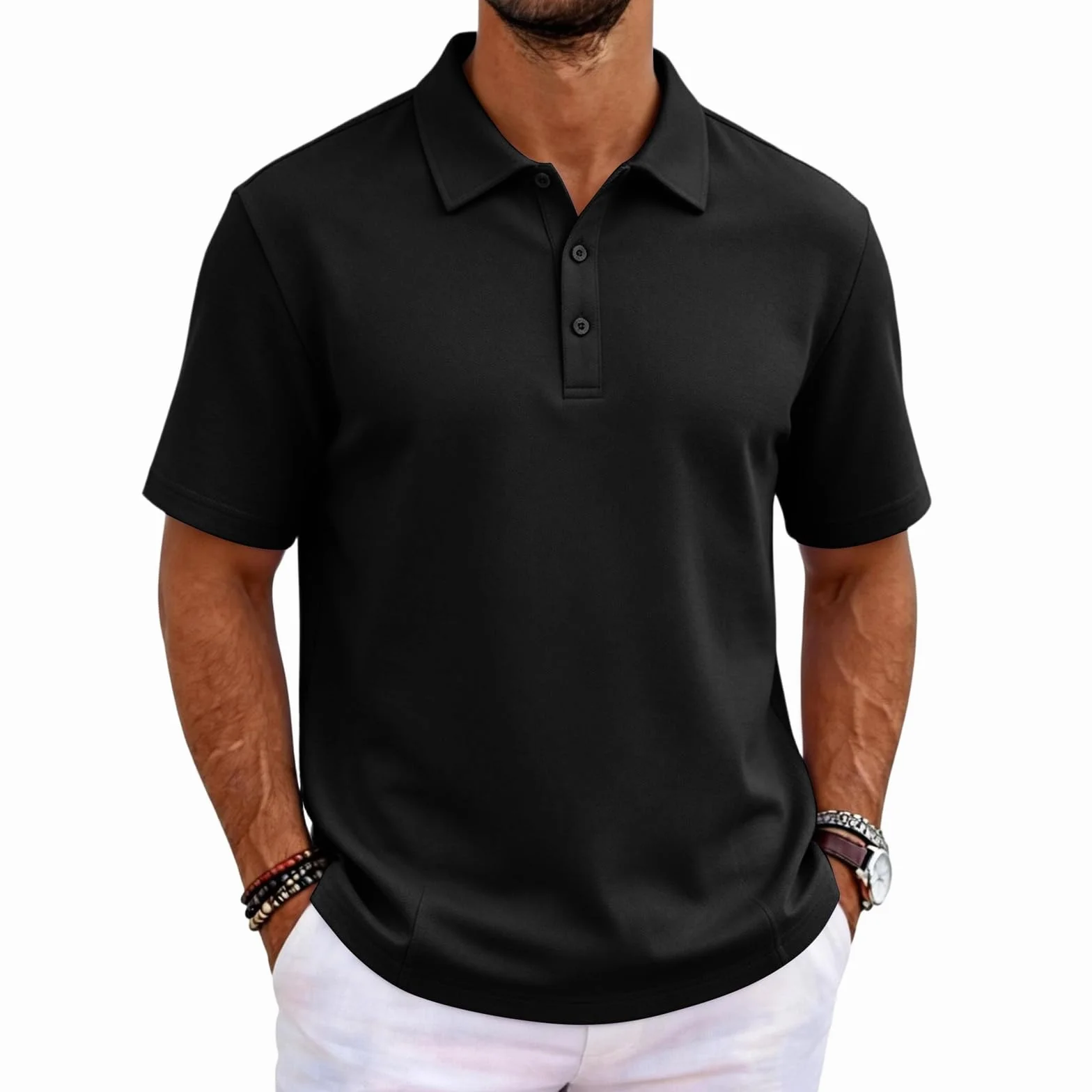 Polo Manga Corta Hombre Antisudor Verano Poliester Moda Golf