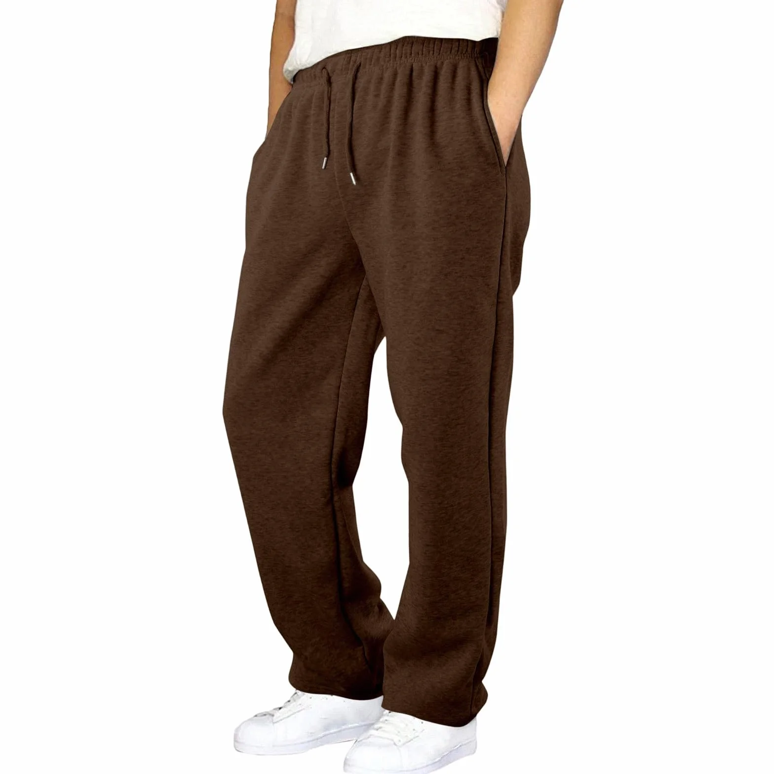 Pantalones de chándal para niños, cintura elástica, pierna ancha, ajuste holgado