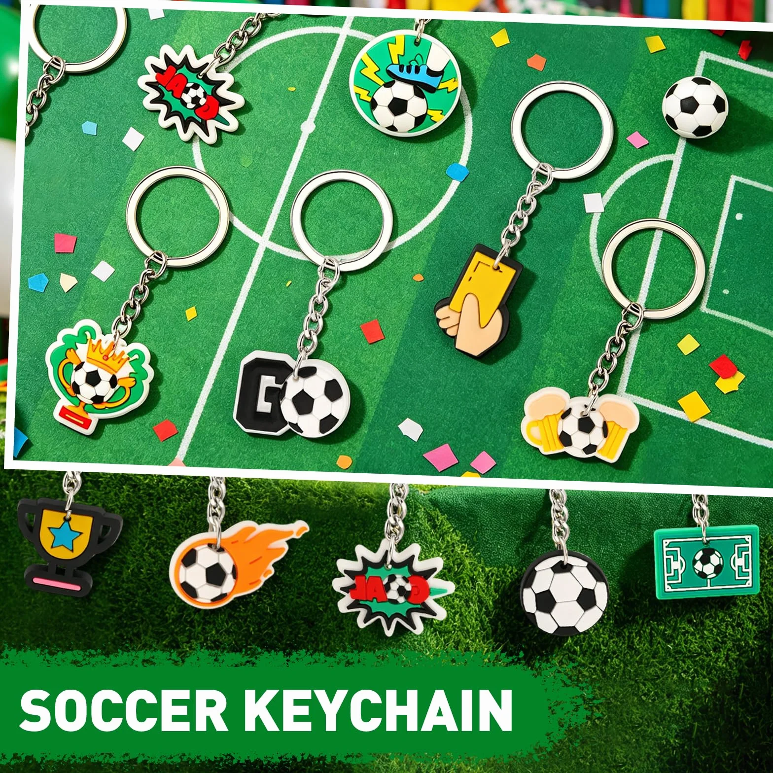 Llavero de Fútbol Mundial 2026, 10 Piezas PVC Copa del Mundo, Llaveros Deportivos Personalizados