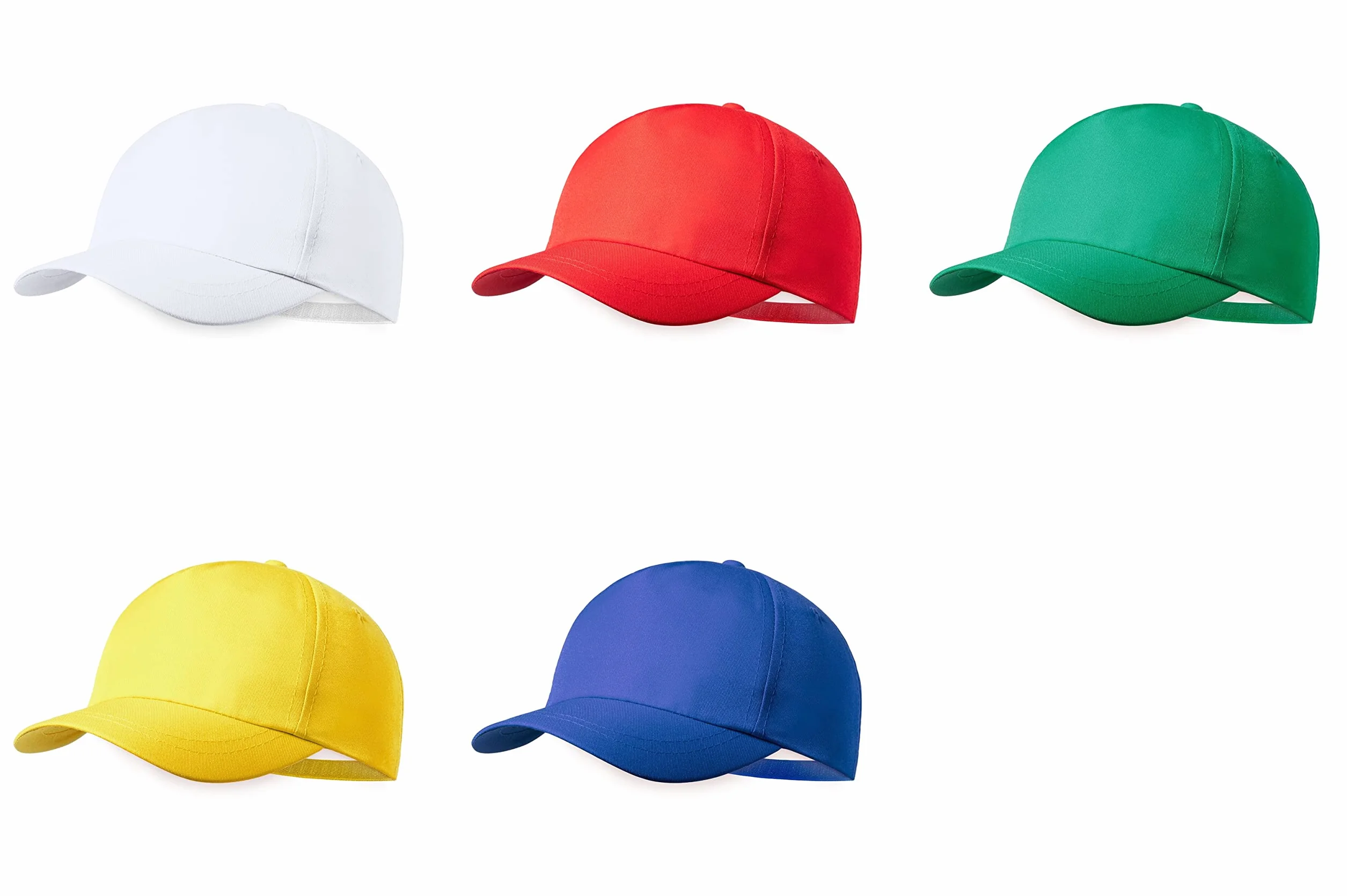Gorra de niño 5 paneles poliéster RPET cierre ajustable ventilación bordada