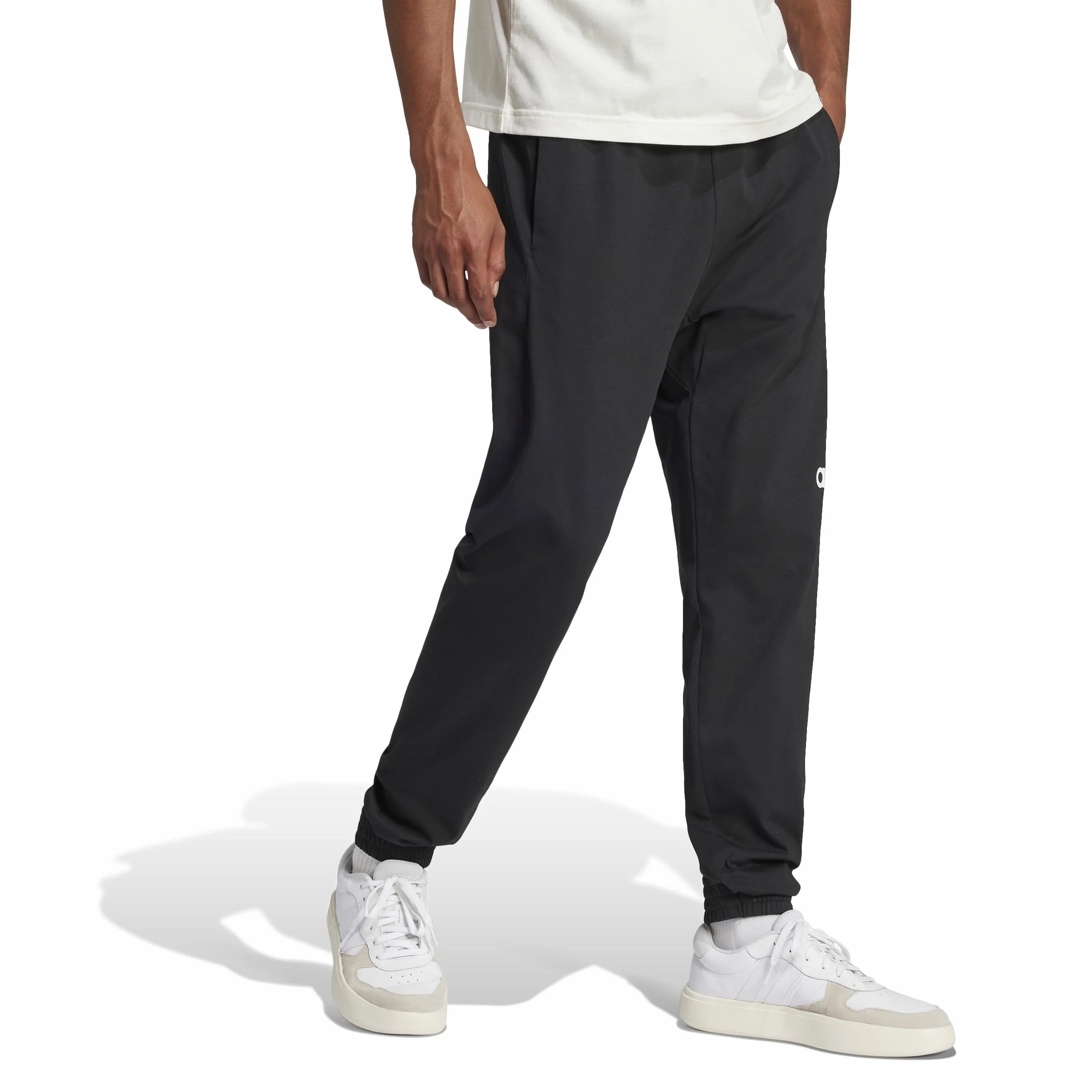adidas Essentials Linear Single Jersey Pants Black White S