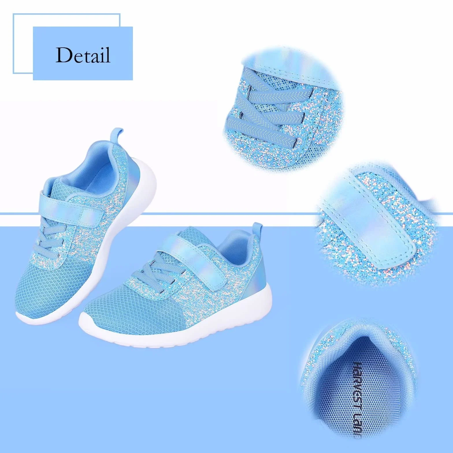 Harvest Land Zapatillas Niñas Deporte Transpirables Corre Ligero Antideslizante Tenis Calzado Exterior Azul 29EU