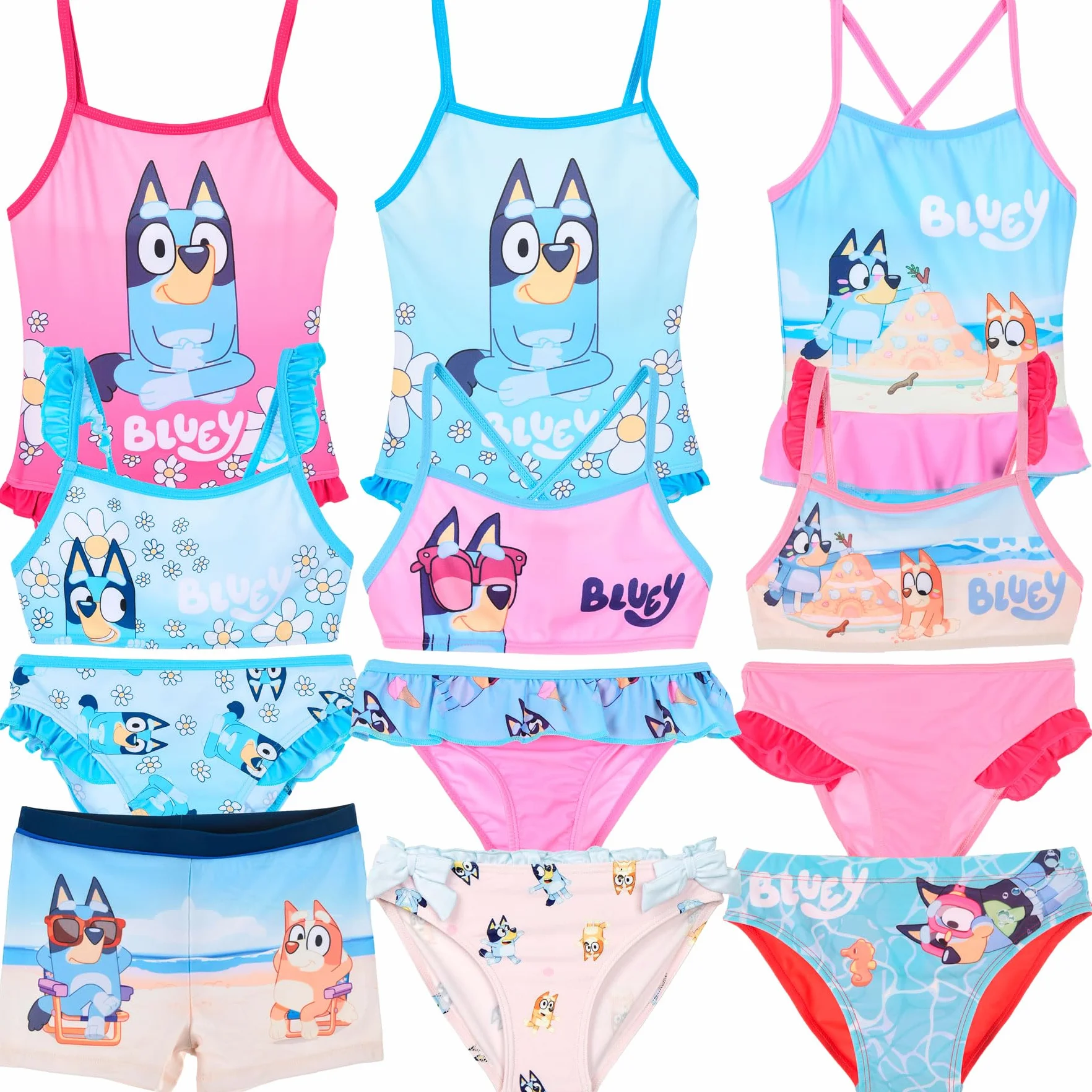 BlueY Niña Traje de baño entero 1 pieza o bikini 2 piezas Monokini Niño Slip Pantalones cortos Parigamba Boxer Mar Piscina