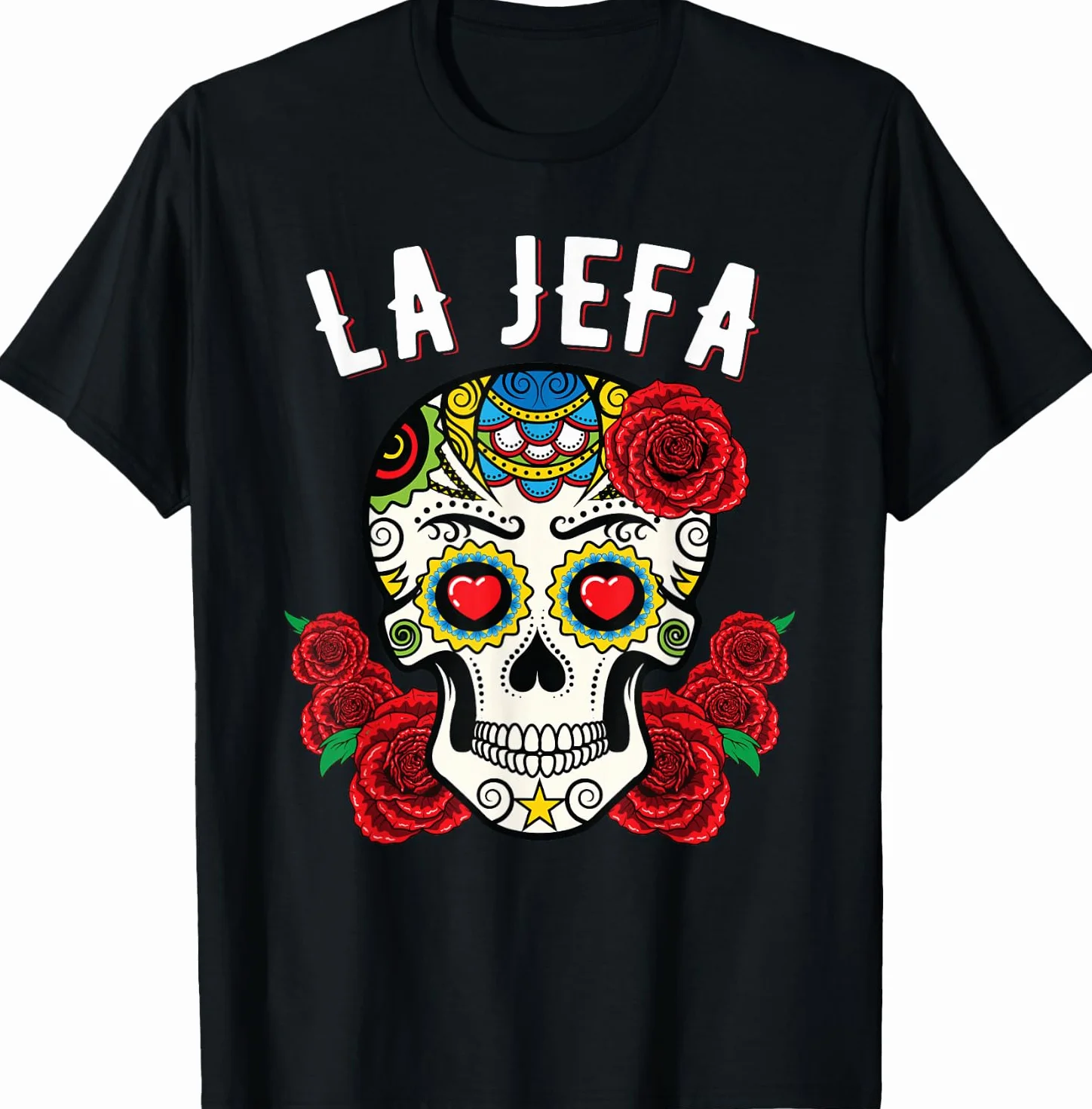 Sugar Skull Shirt La Jefa Women The Boss Dia De Los Muertos Camiseta