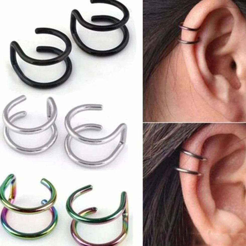 Pendientes de puños cadena hombre mujer diamante cartílago piercing