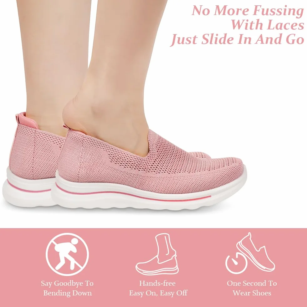 OFFCUP Zapatillas Sin Cordones para Mujer Ortopédicas Transpirables Rosado 38EU