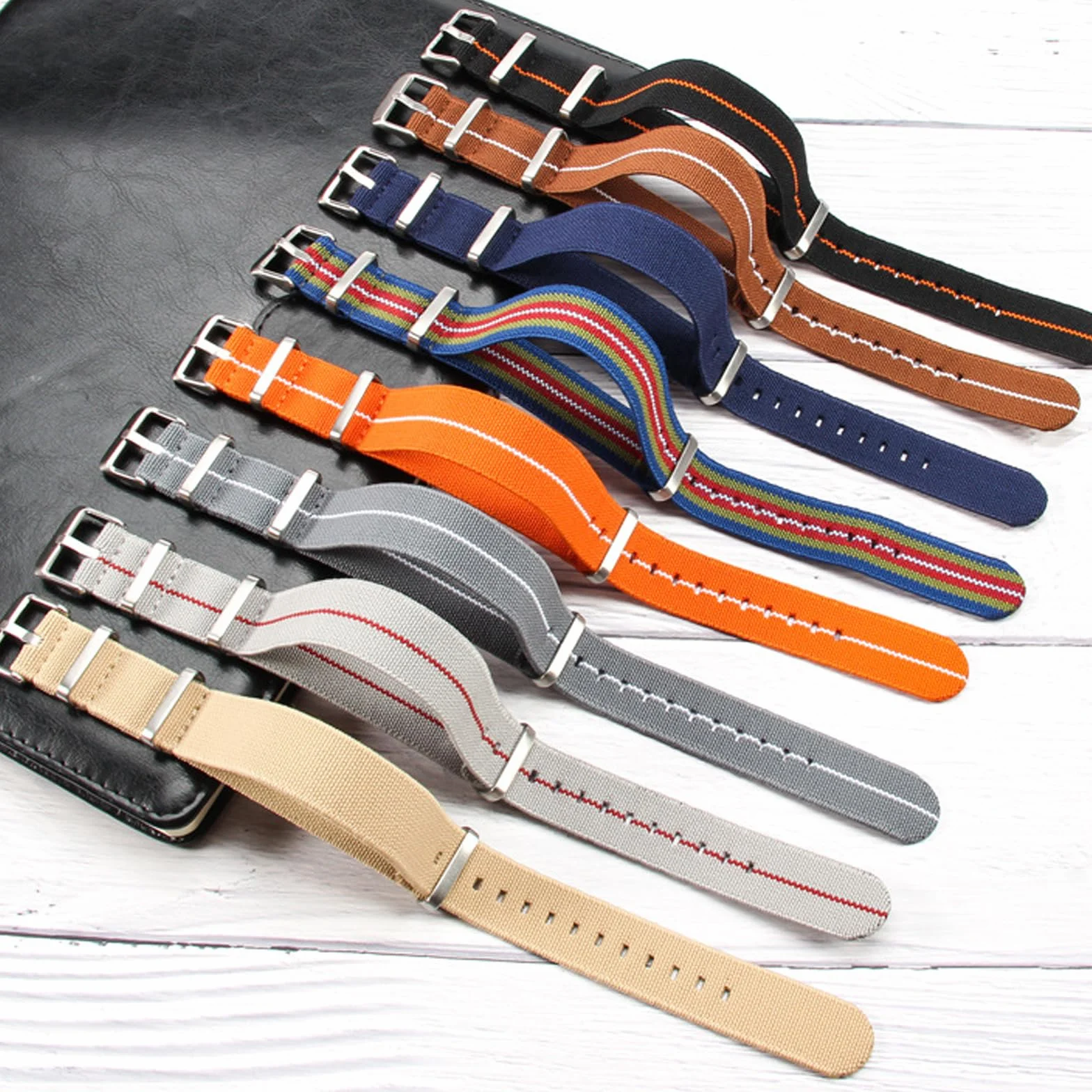 Correa de Reloj Nailon Elástico Nato Estilo Militar 18mm 20mm 22mm Tejido Trenzado Paracaídas