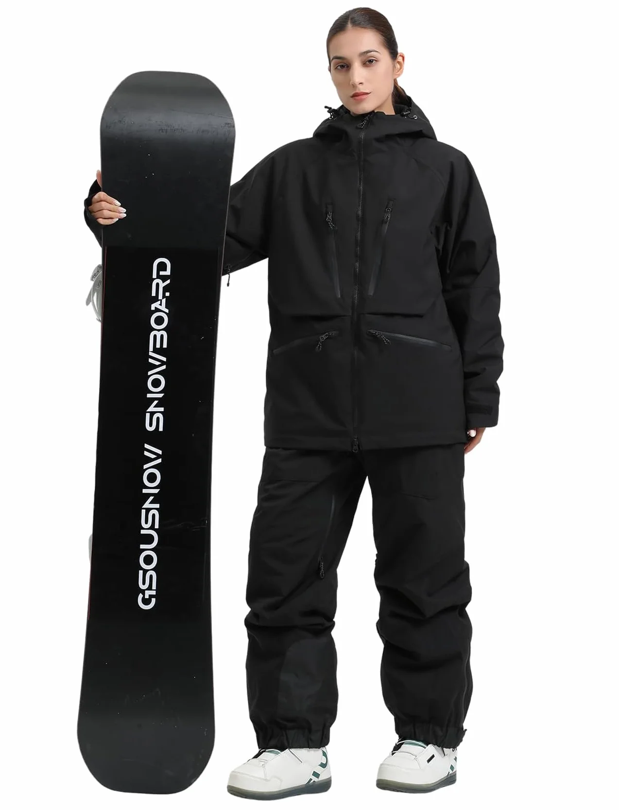 GSOU SNOW Chaqueta de Esquí Holgados Chaqueta de Snowboard Baggy Impermeable Antiviento Transpirable Aislante Térmico con Capucha